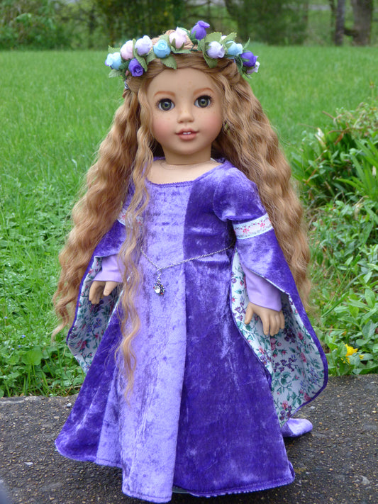 OOAK American Girl 18 Inch Doll Hand Painted Eyes Custom Hair Corinne Repaint Violet