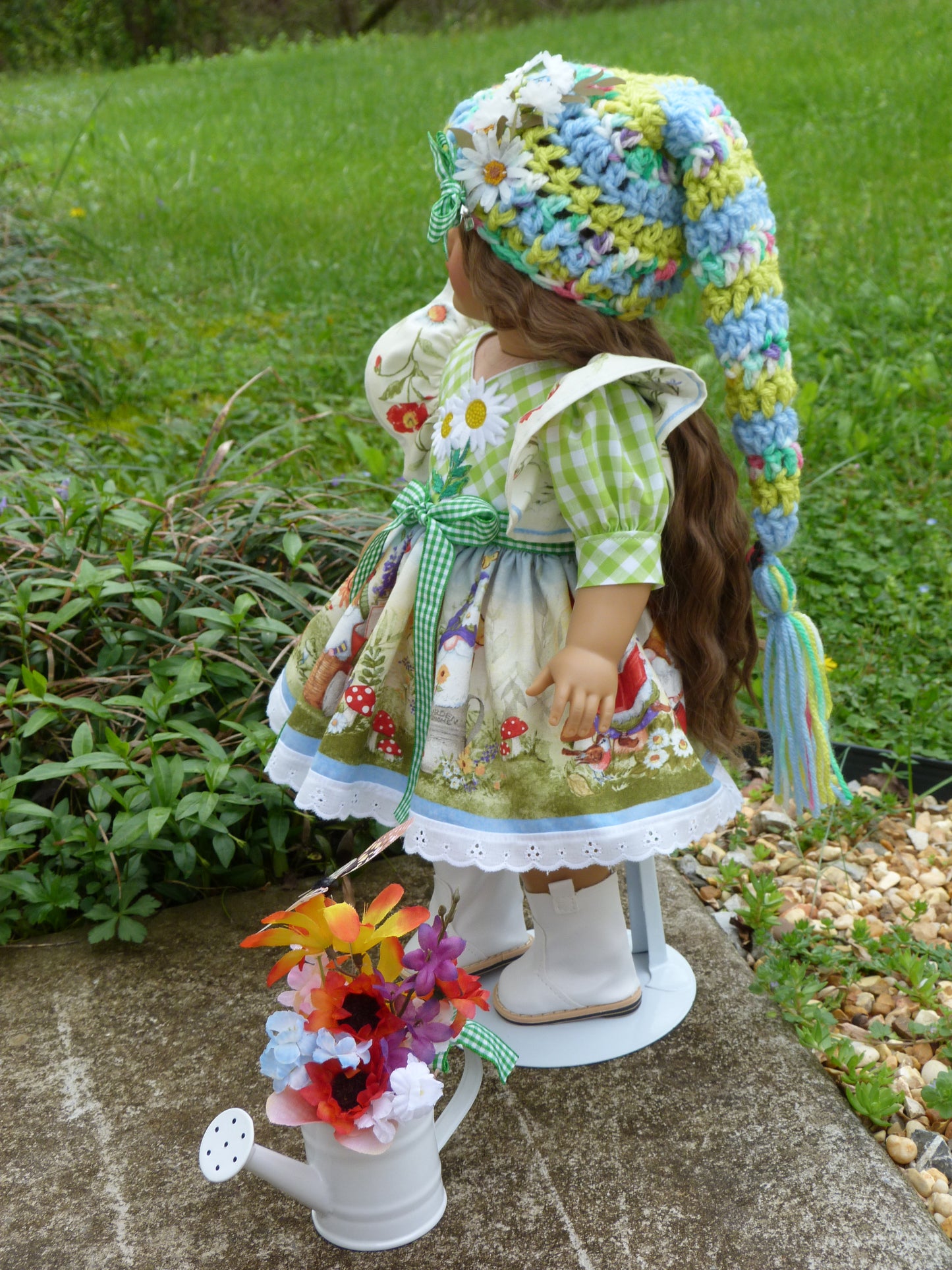 Garden Friends Spring Gnome Outfit for 18 Inch Doll Clothes Handmade to fit American Girl