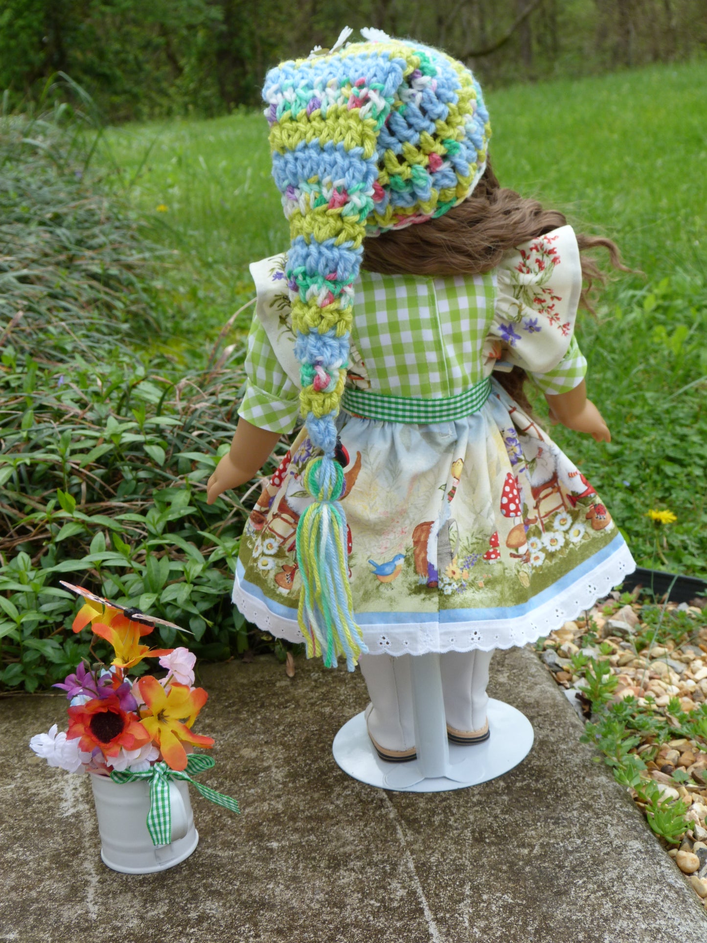 Garden Friends Spring Gnome Outfit for 18 Inch Doll Clothes Handmade to fit American Girl