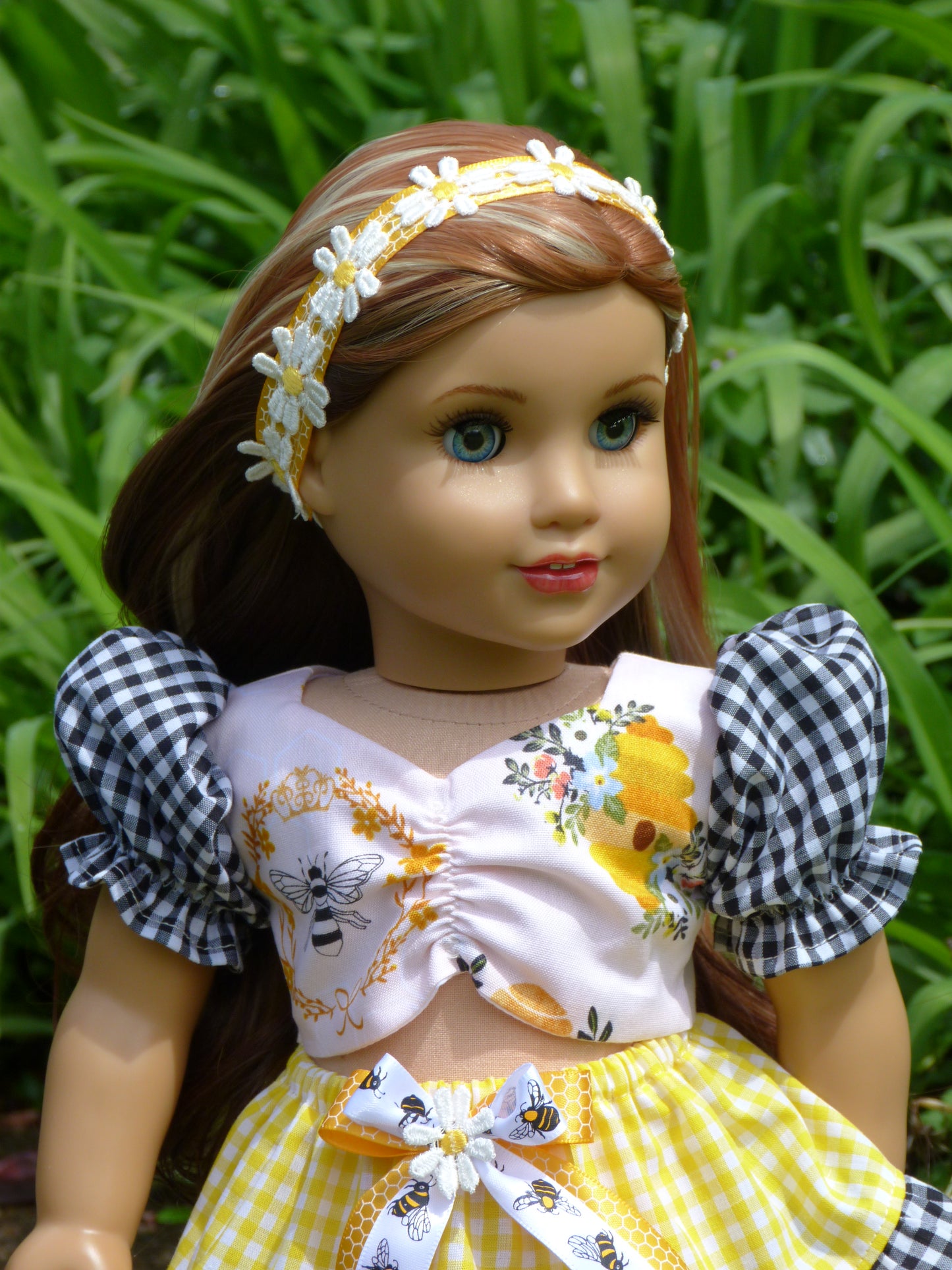 Garden Friends Spring Honey Bee Outfit for 18 Inch Doll Clothes Handmade to fit American Girl