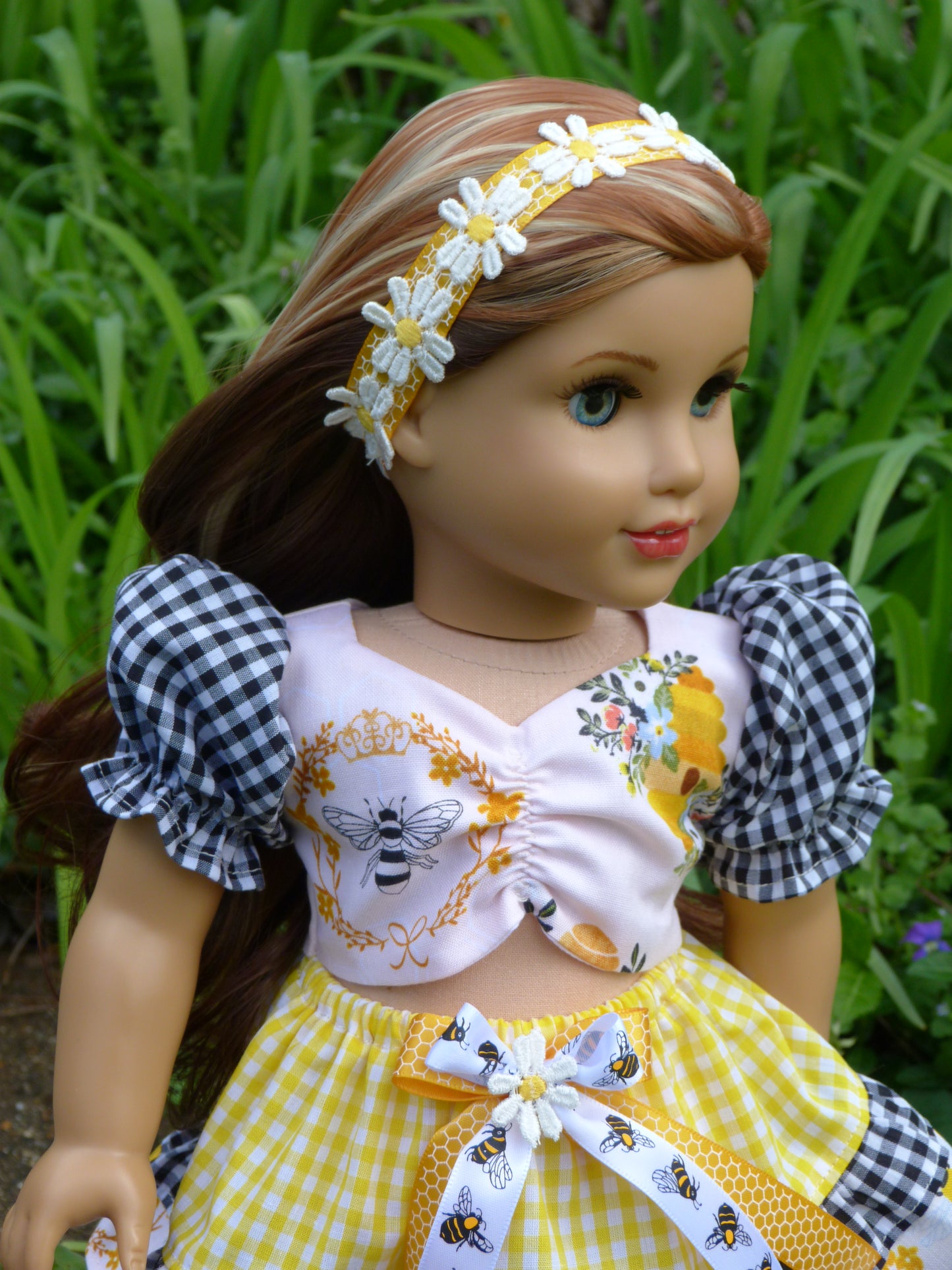 Garden Friends Spring Honey Bee Outfit for 18 Inch Doll Clothes Handmade to fit American Girl