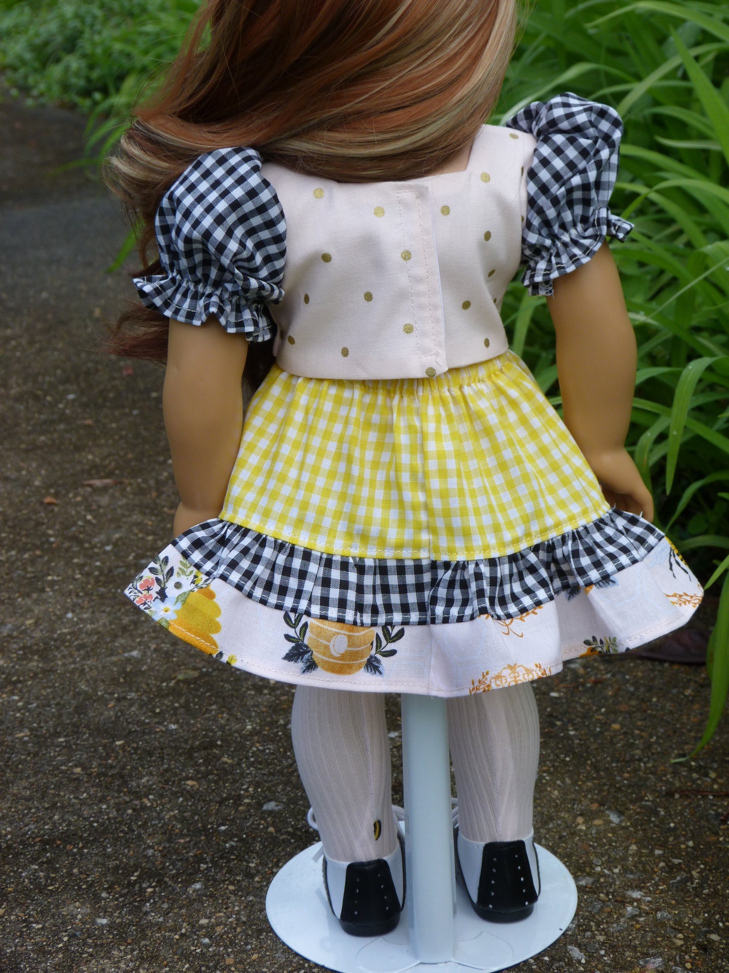 Garden Friends Spring Honey Bee Outfit for 18 Inch Doll Clothes Handmade to fit American Girl