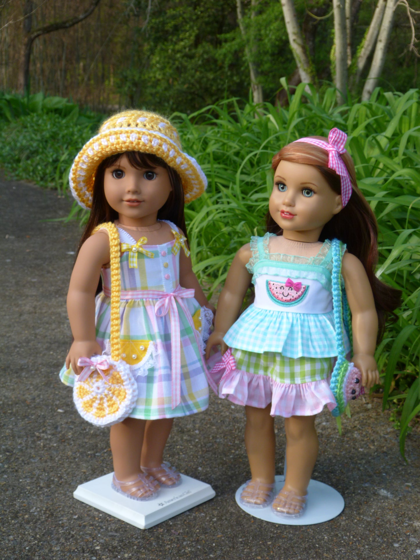 Pink Lemonade Summer Outfit for 18 Inch Doll Clothes Handmade to fit American Girl