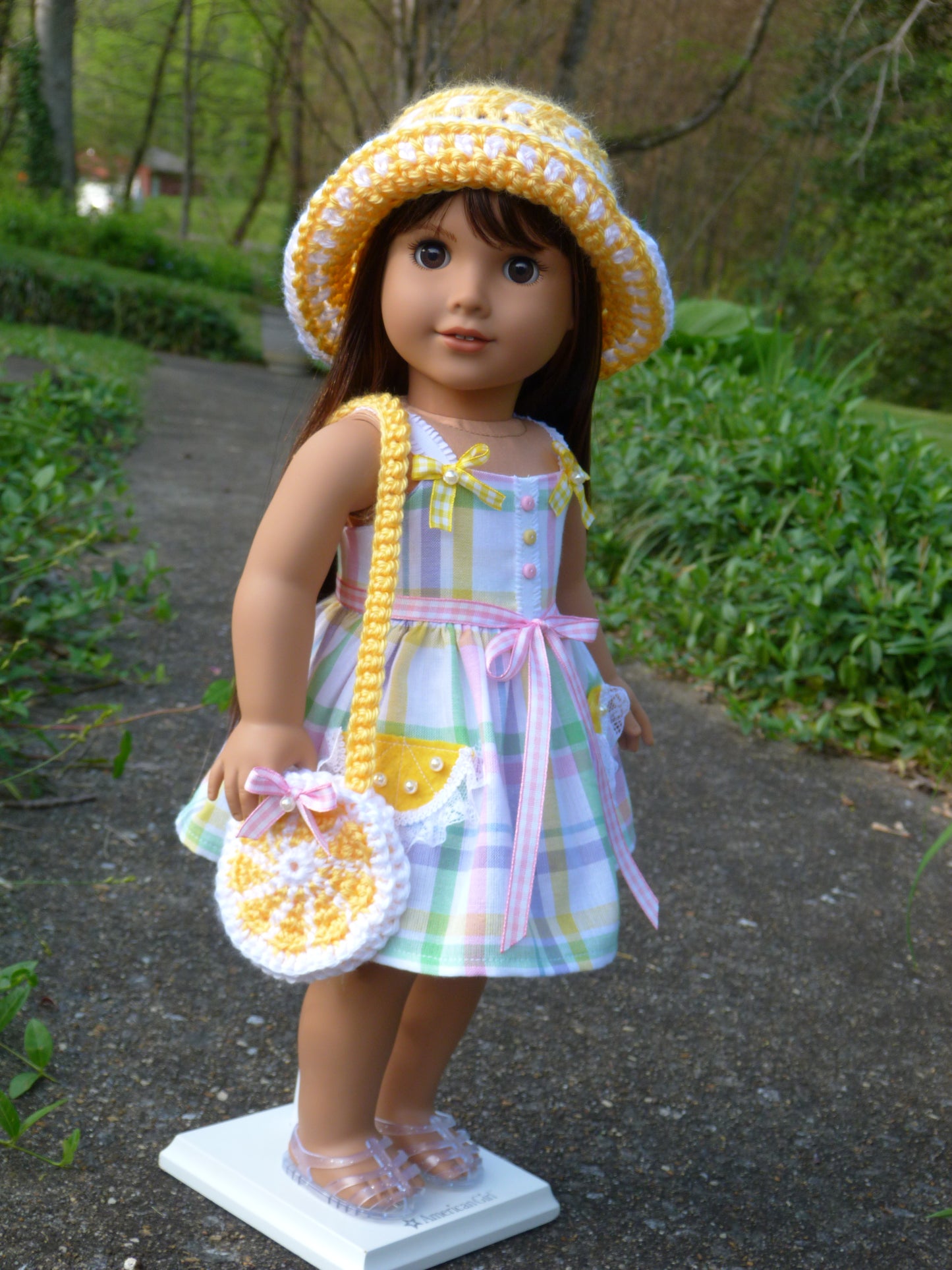 Pink Lemonade Summer Outfit for 18 Inch Doll Clothes Handmade to fit American Girl