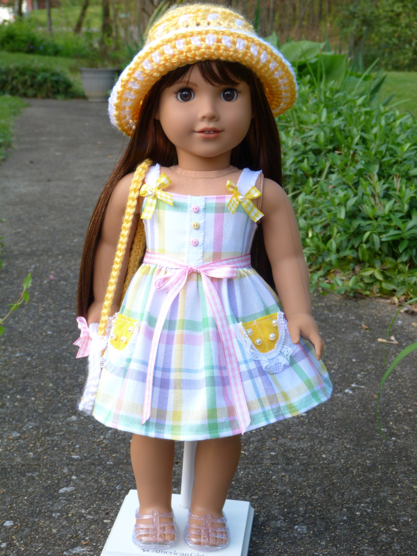 Pink Lemonade Summer Outfit for 18 Inch Doll Clothes Handmade to fit American Girl