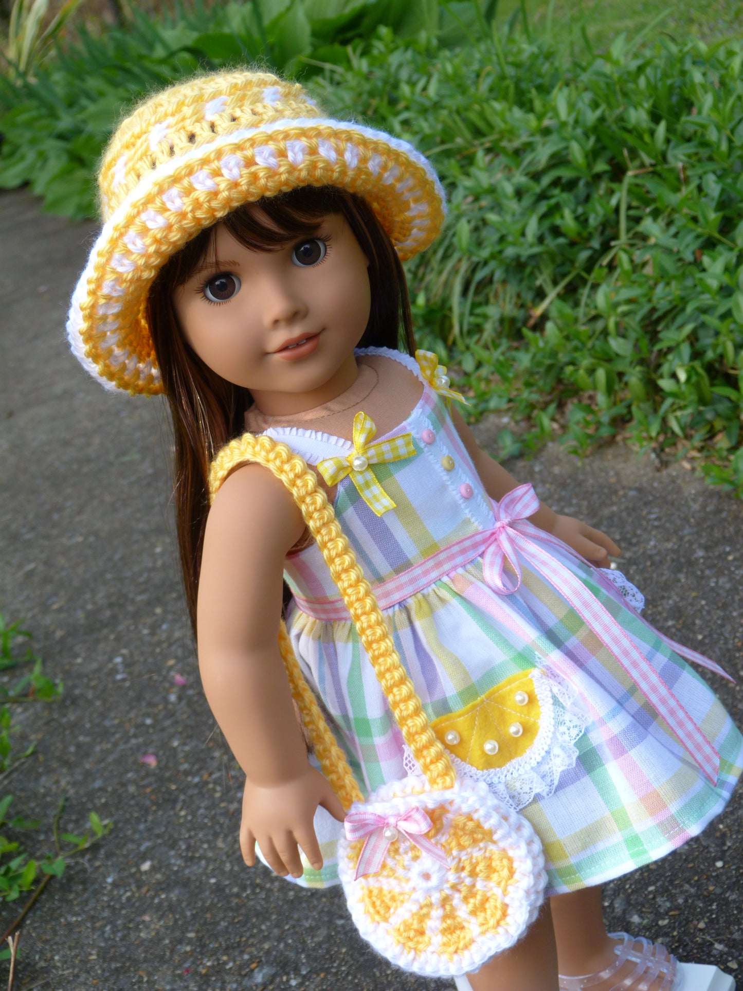 Pink Lemonade Summer Outfit for 18 Inch Doll Clothes Handmade to fit American Girl