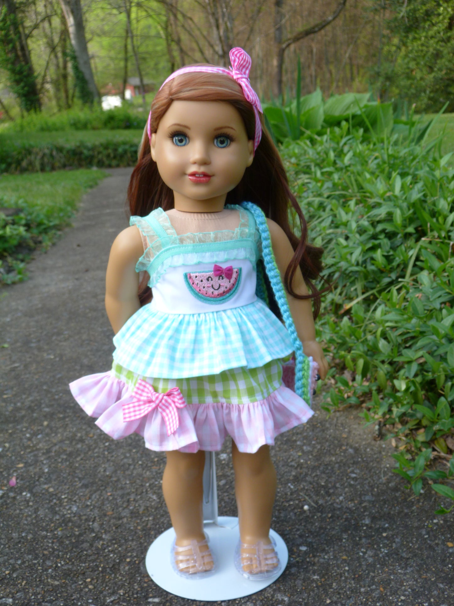 Watermelon Summer Outfit for 18 Inch Doll Clothes Handmade to fit American Girl