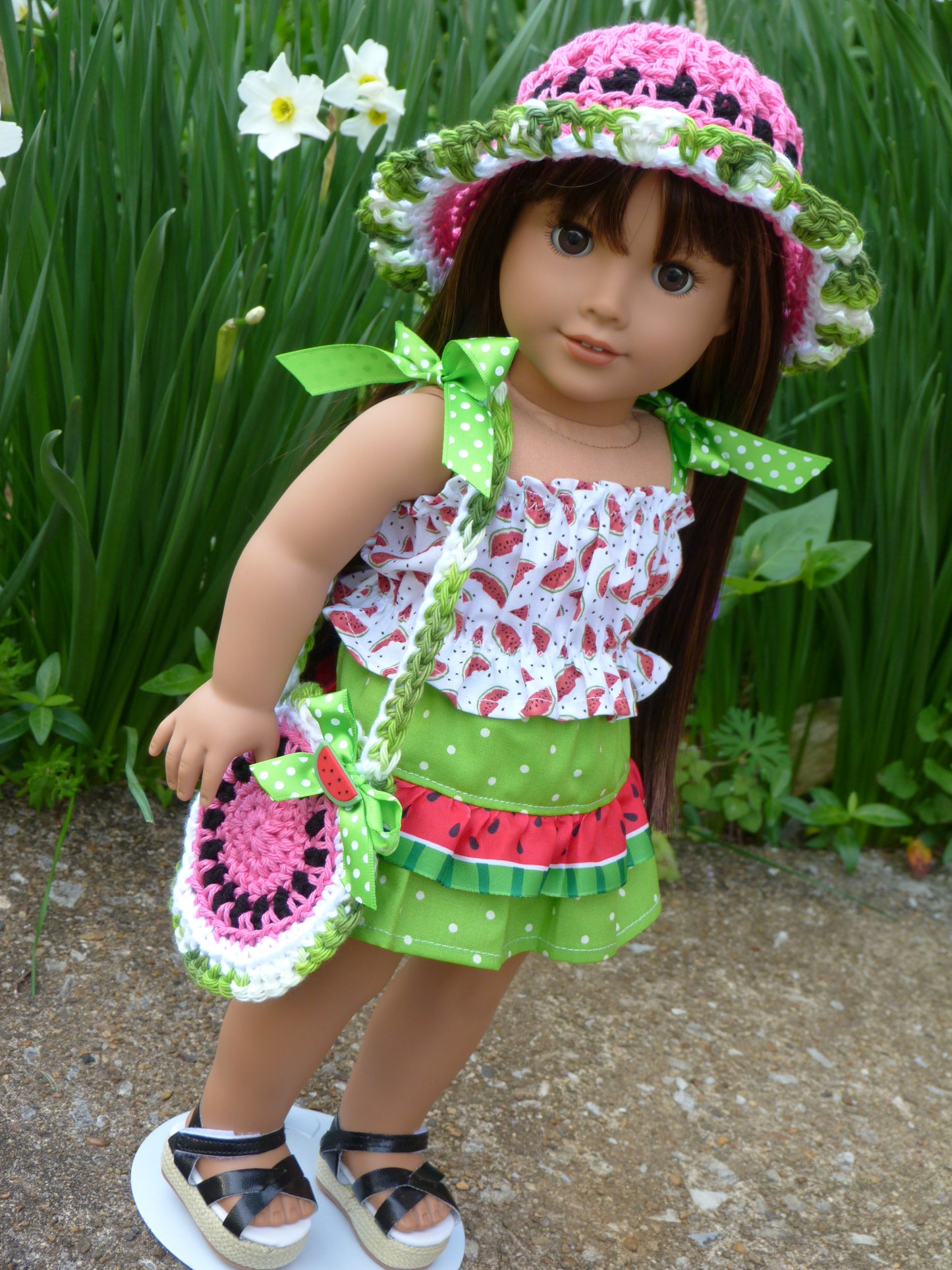 Summer Watermelon Outfit for 18 Inch Doll Clothes Handmade to fit American Girl