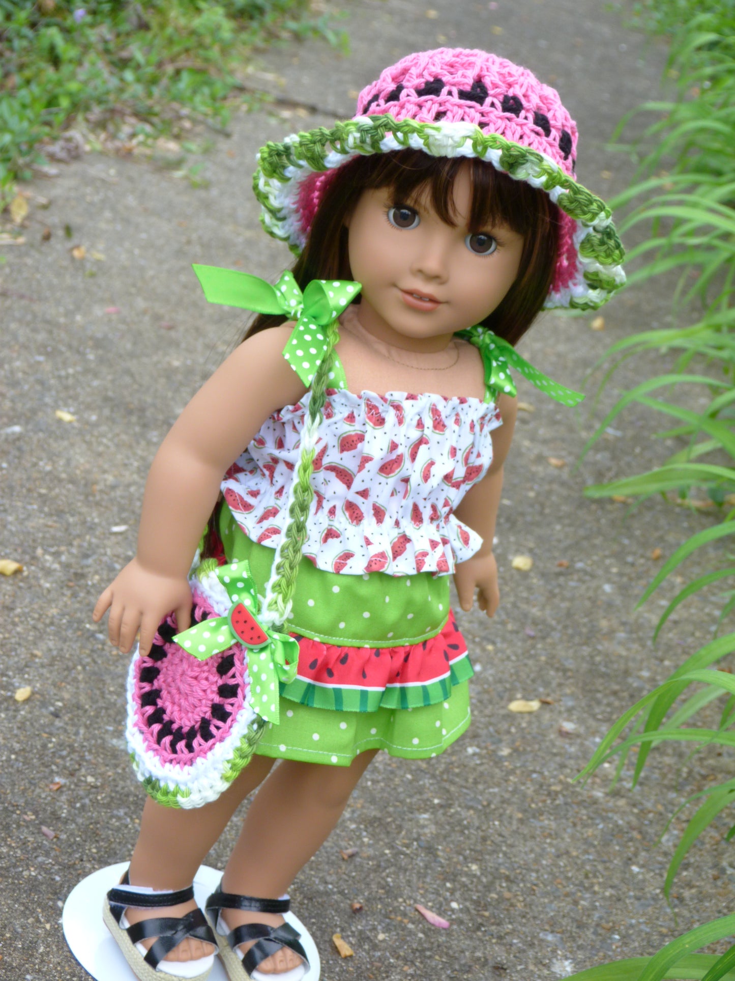 Summer Watermelon Outfit for 18 Inch Doll Clothes Handmade to fit American Girl