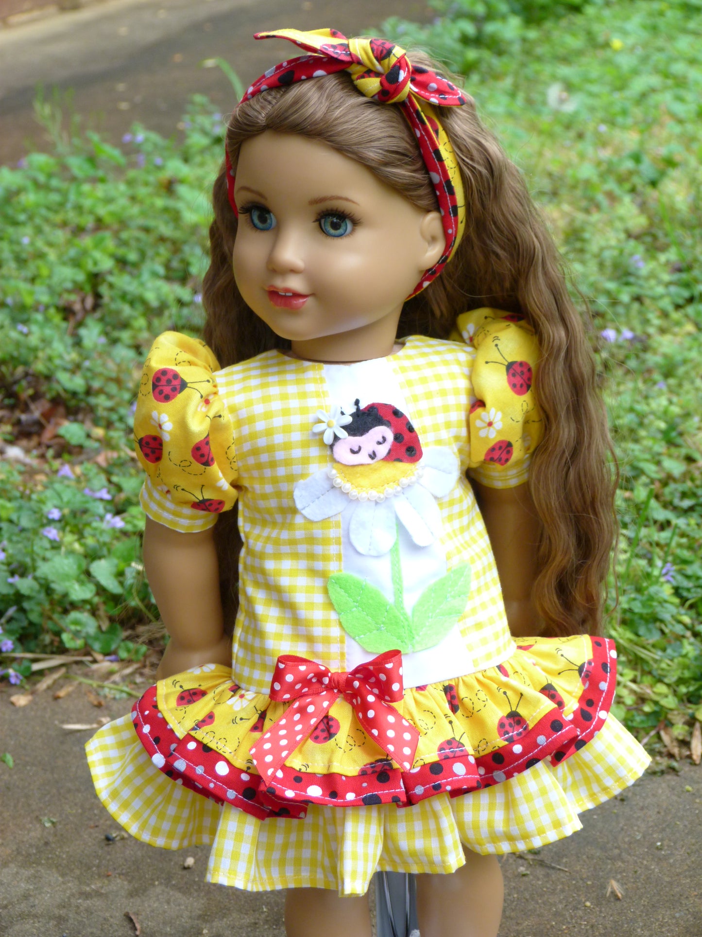 Ladybug Summer Outfit for 18 Inch Doll Clothes Handmade to fit American Girl