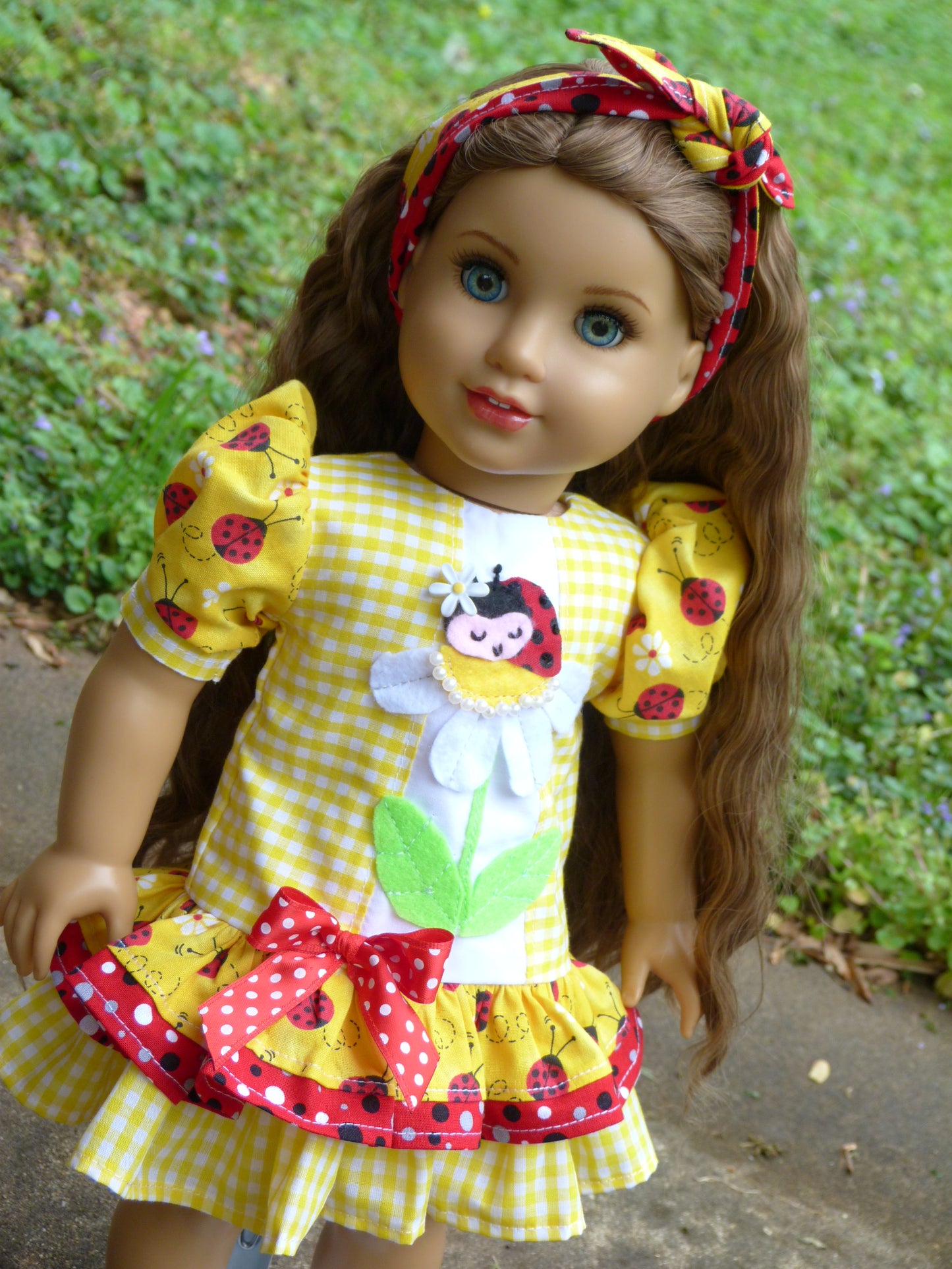 Ladybug Summer Outfit for 18 Inch Doll Clothes Handmade to fit American Girl