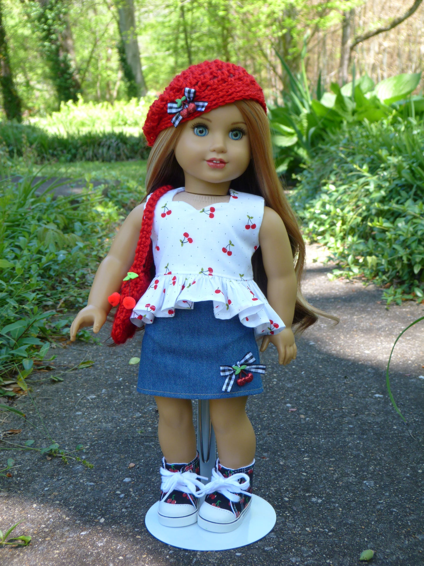 Summer Cherry Outfit for 18 Inch Doll Clothes Handmade to fit American Girl