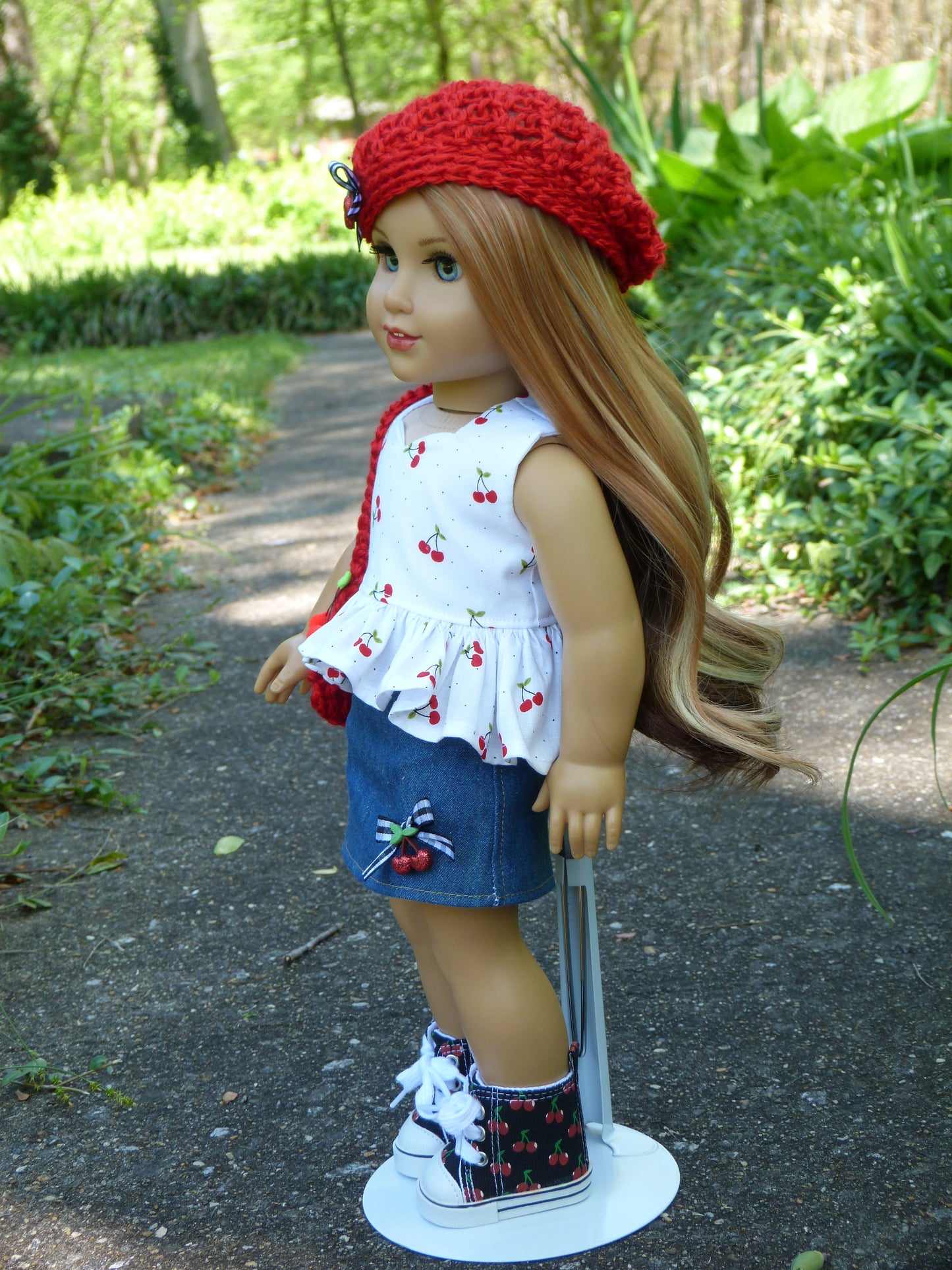 Summer Cherry Outfit for 18 Inch Doll Clothes Handmade to fit American Girl