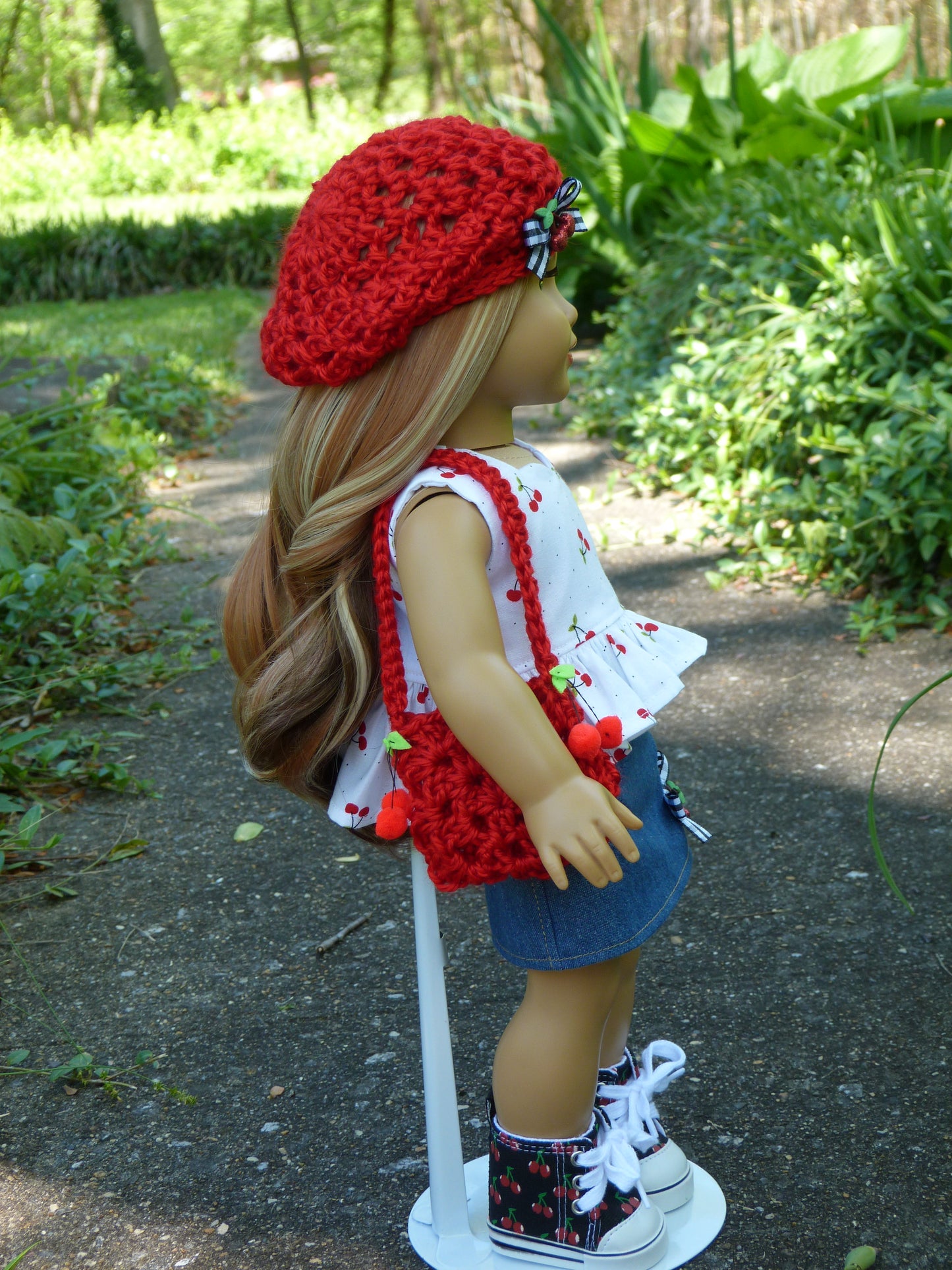 Summer Cherry Outfit for 18 Inch Doll Clothes Handmade to fit American Girl