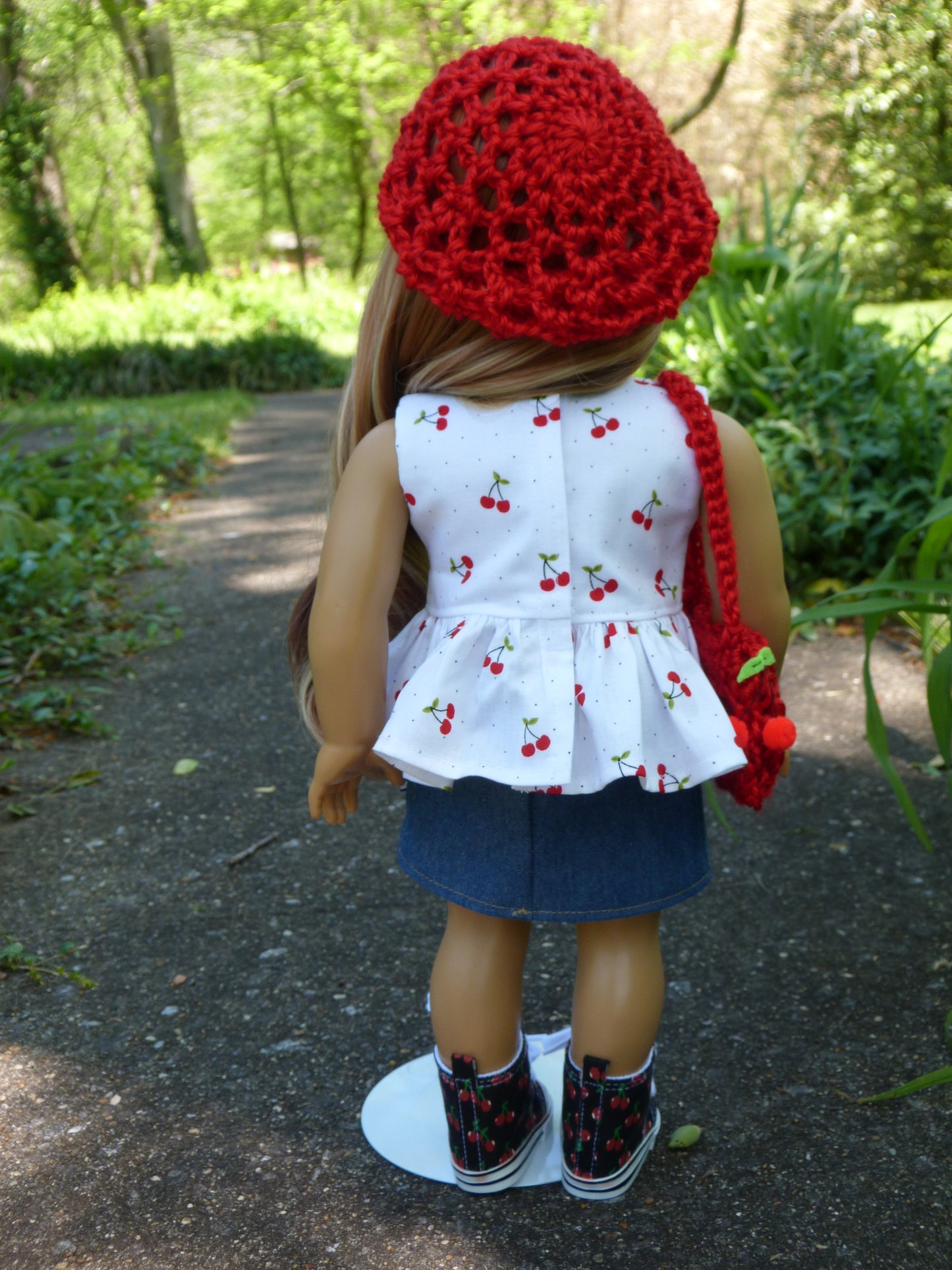 Summer Cherry Outfit for 18 Inch Doll Clothes Handmade to fit American Girl