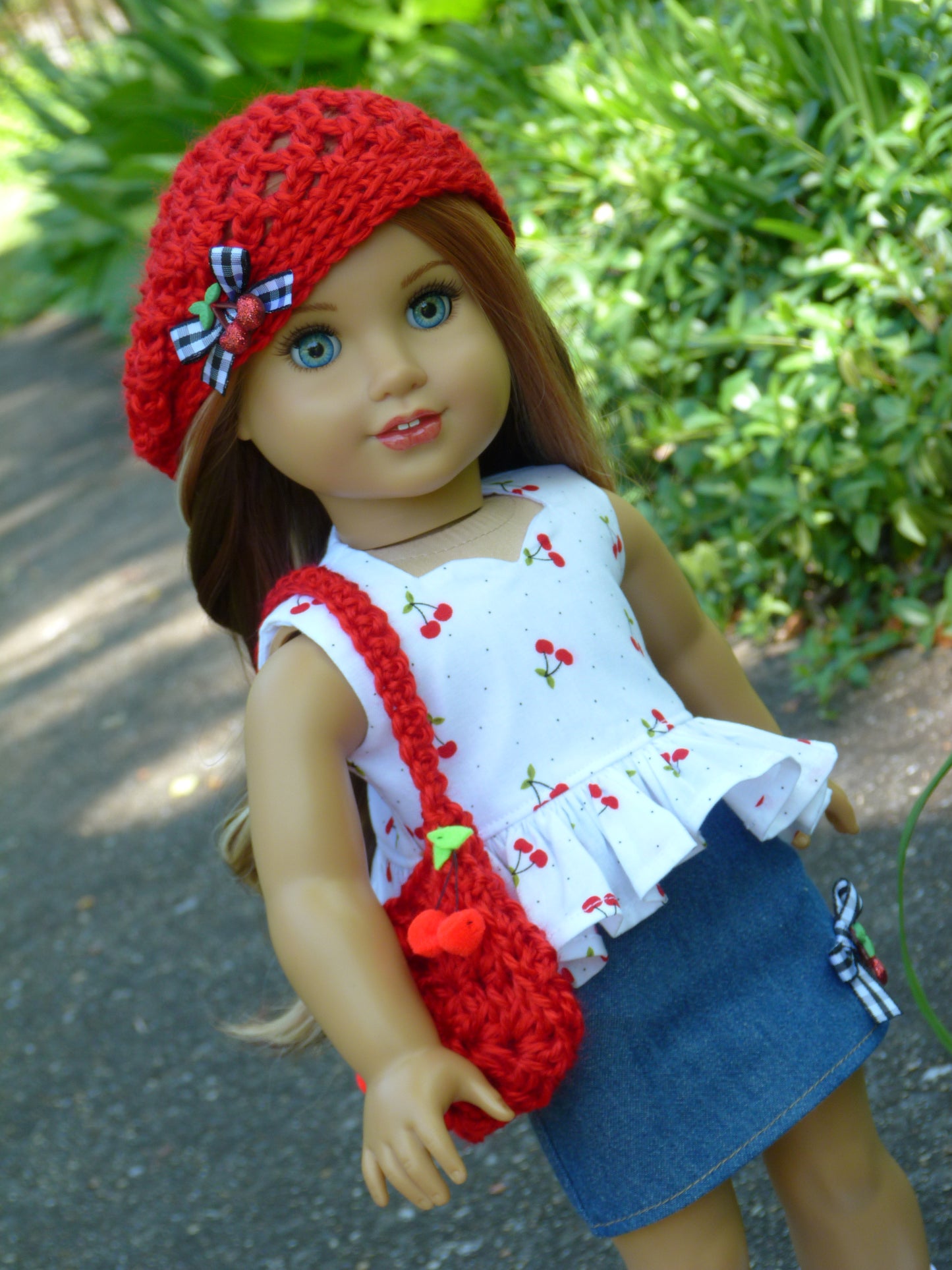 Summer Cherry Outfit for 18 Inch Doll Clothes Handmade to fit American Girl