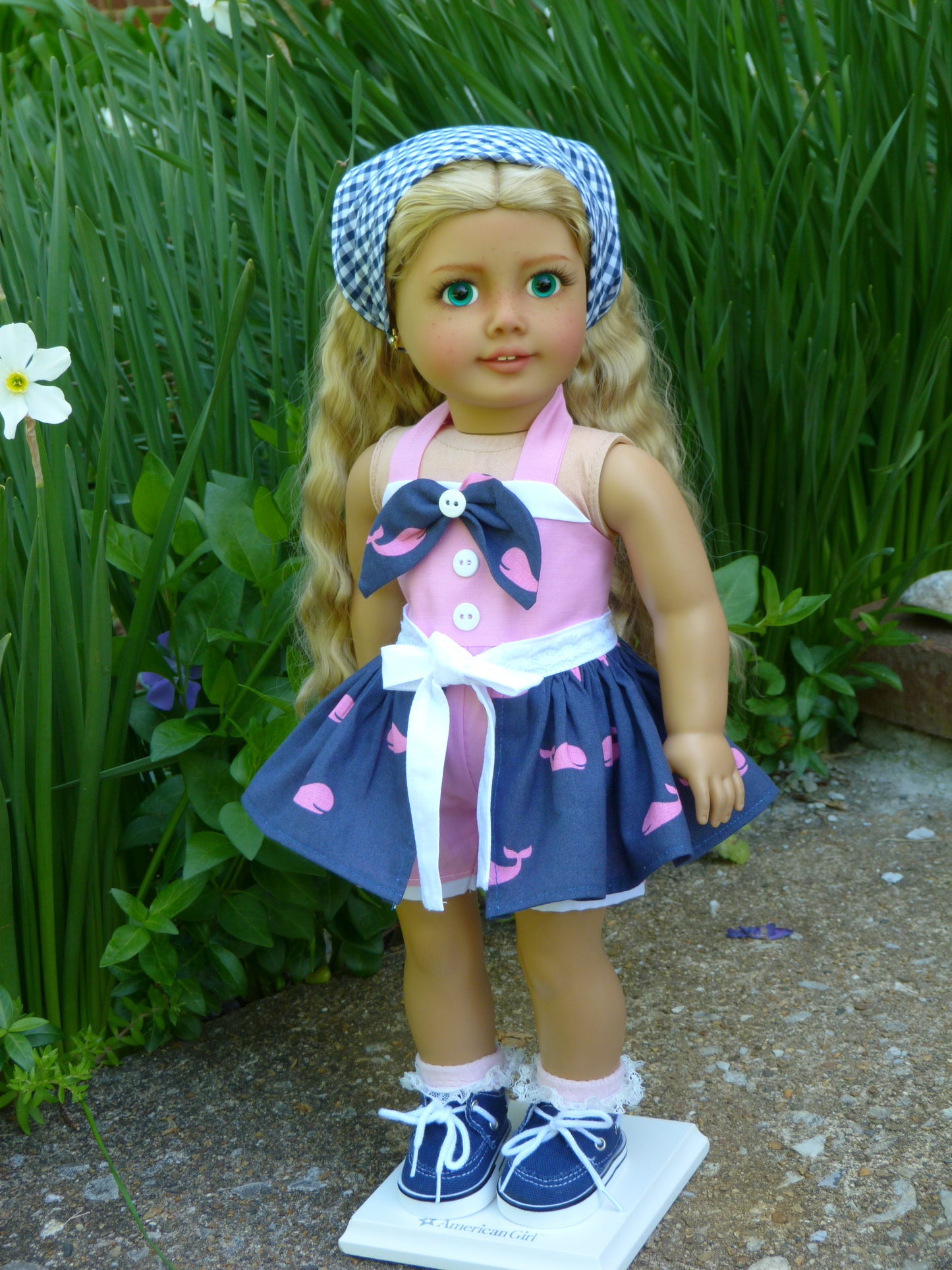 Summer Whale Watching Outfit for 18 Inch Doll Clothes Handmade to fit American Girl