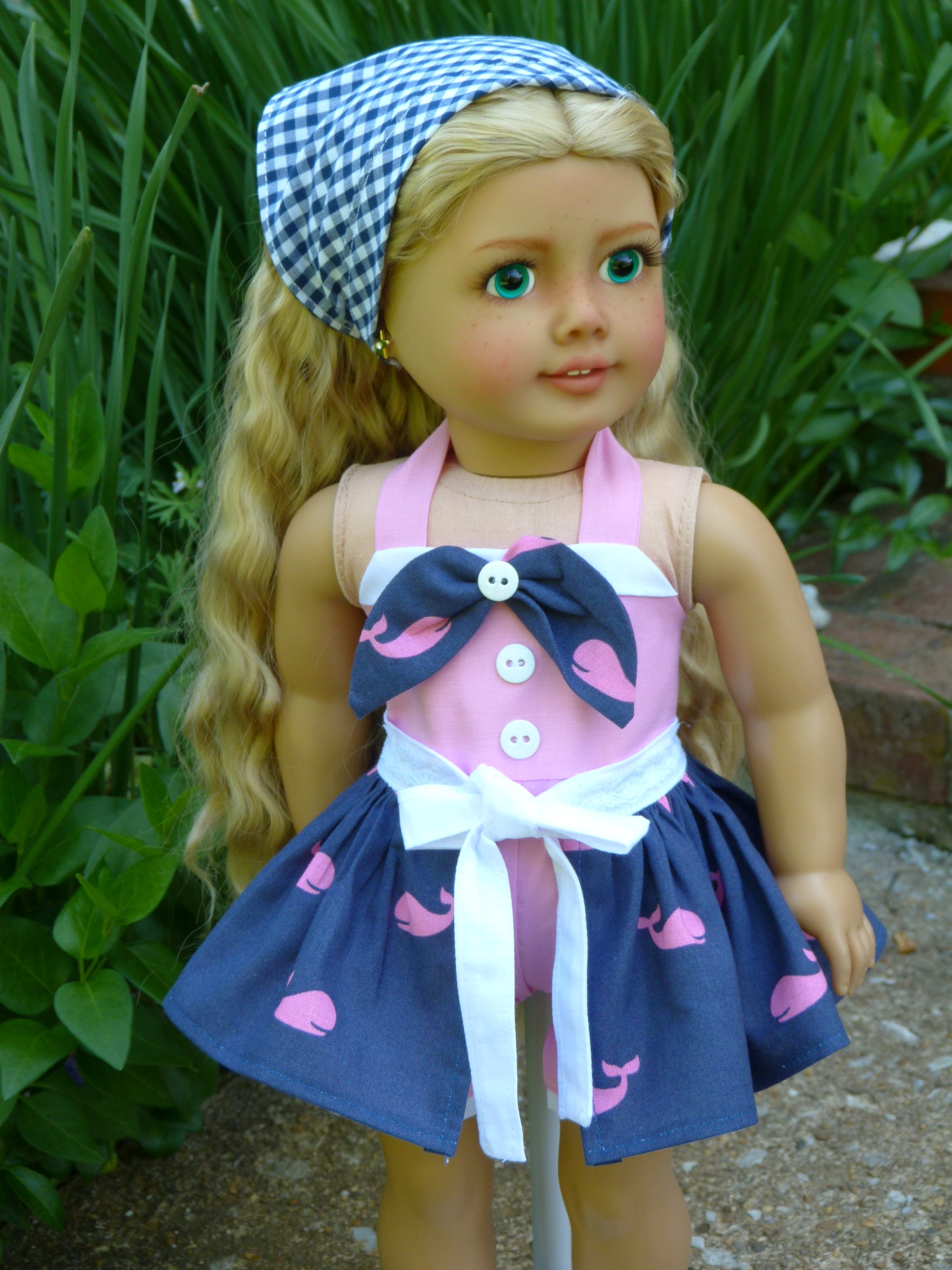 Summer Whale Watching Outfit for 18 Inch Doll Clothes Handmade to fit American Girl