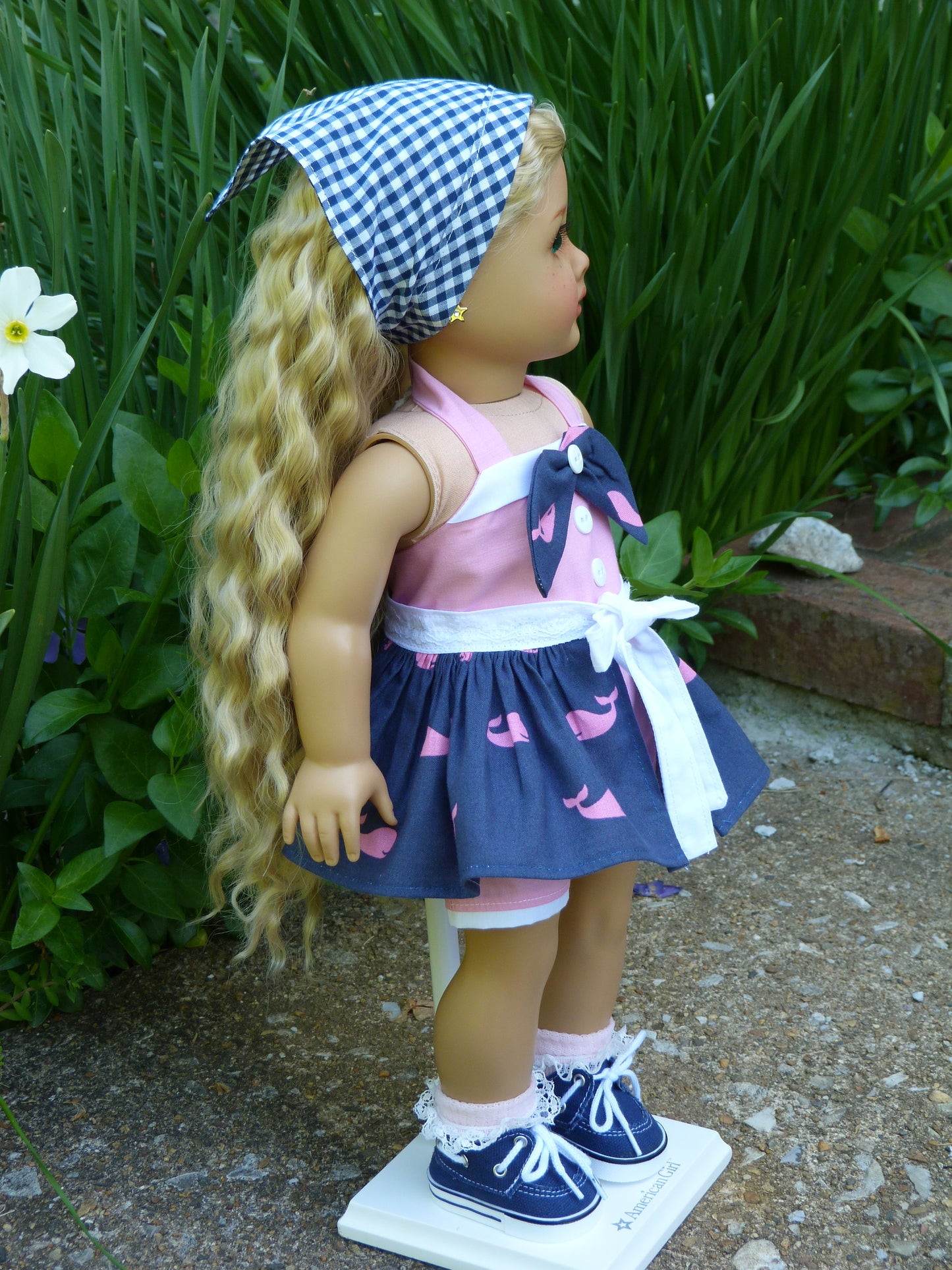 Summer Whale Watching Outfit for 18 Inch Doll Clothes Handmade to fit American Girl