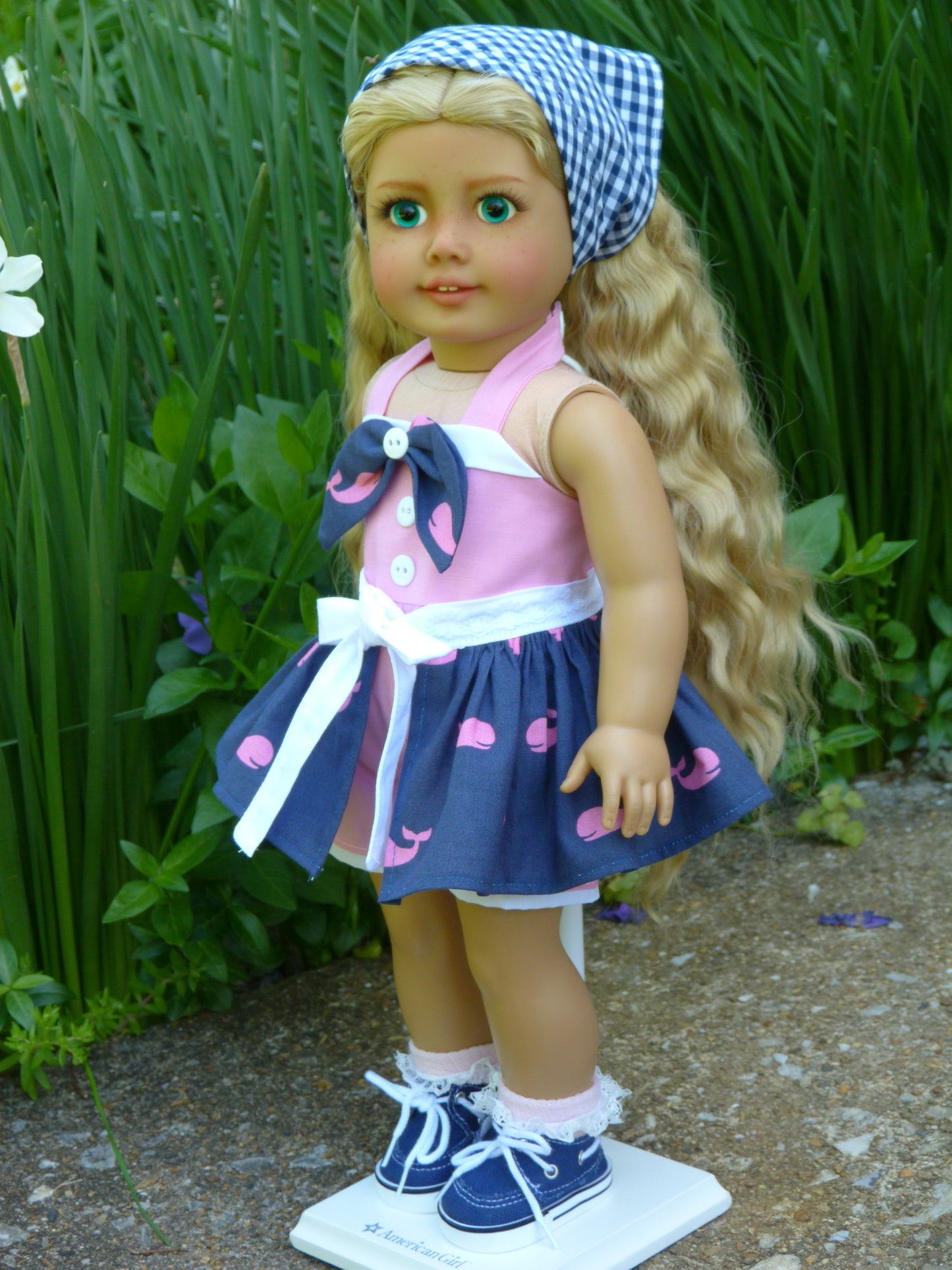 Summer Whale Watching Outfit for 18 Inch Doll Clothes Handmade to fit American Girl