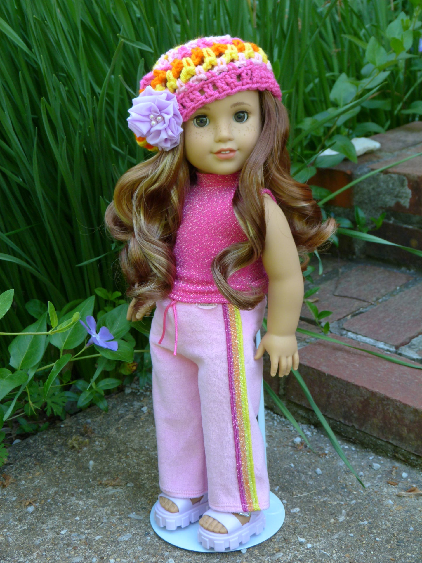 Handmade Crocheted Doll Hat for 18 Inch Doll such as American Girl Lila