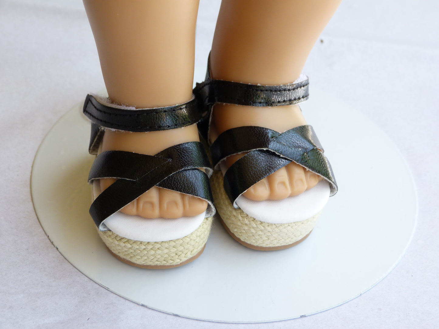 Black Platform Sandals for 18 Inch Doll Fits American Girl