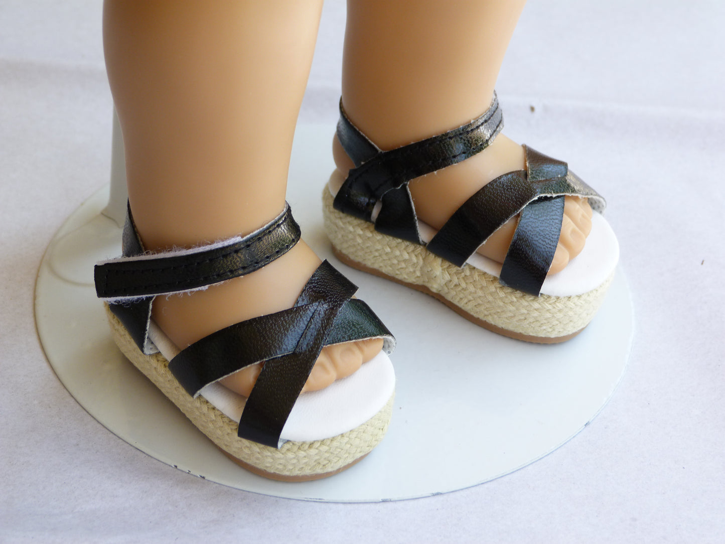 Black Platform Sandals for 18 Inch Doll Fits American Girl