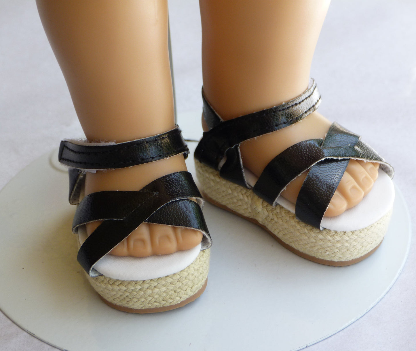 Black Platform Sandals for 18 Inch Doll Fits American Girl