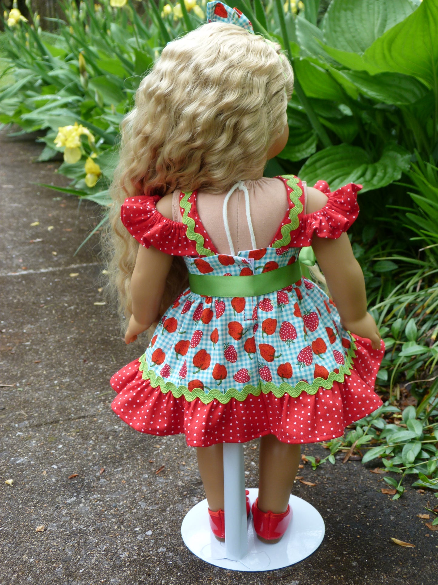 Summer Strawberry Outfit for 18 Inch Doll Handmade to fit American Girl