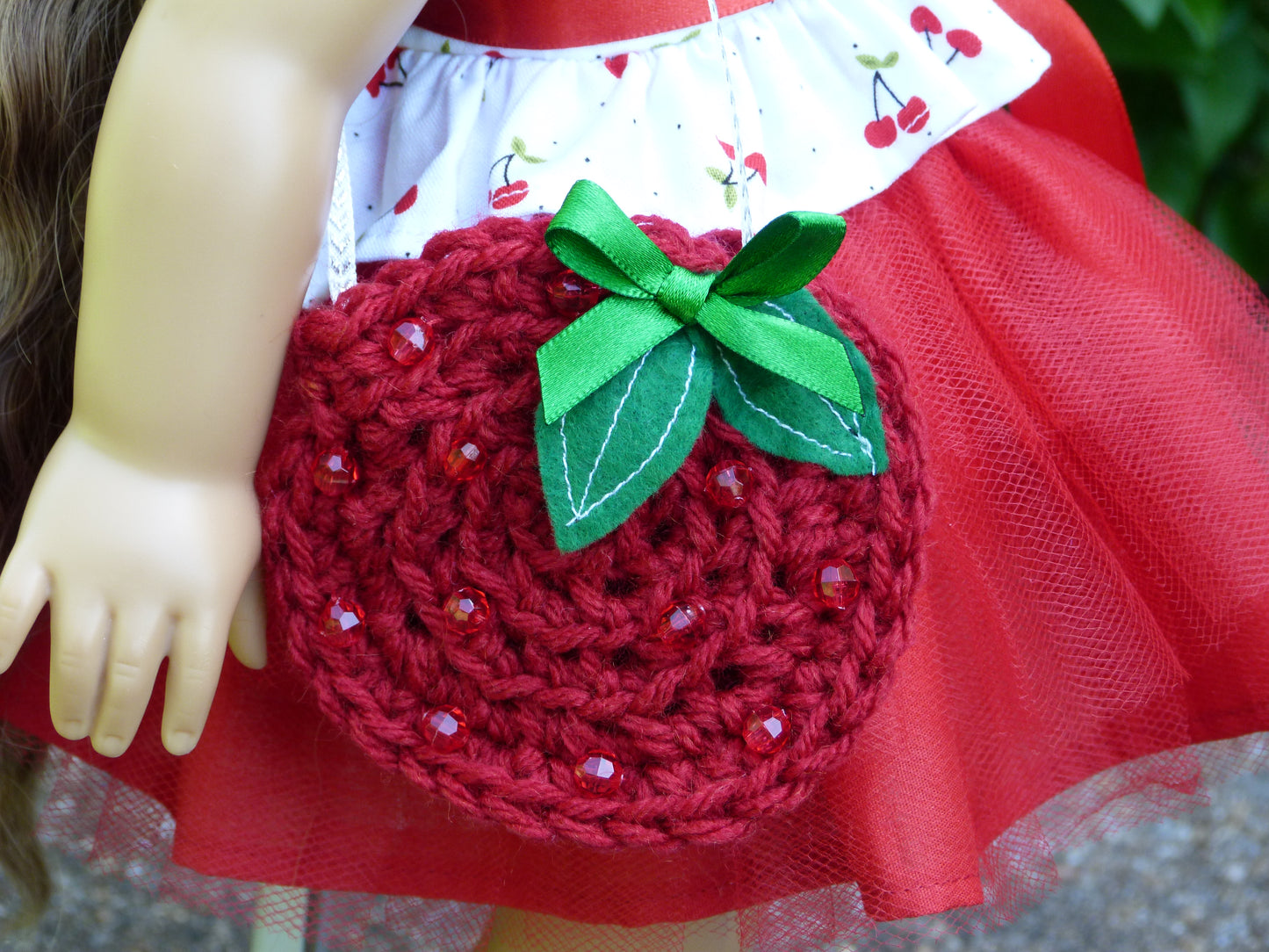 Summer Cherry Outfit for 18 Inch Doll Clothes Handmade to fit American Girl