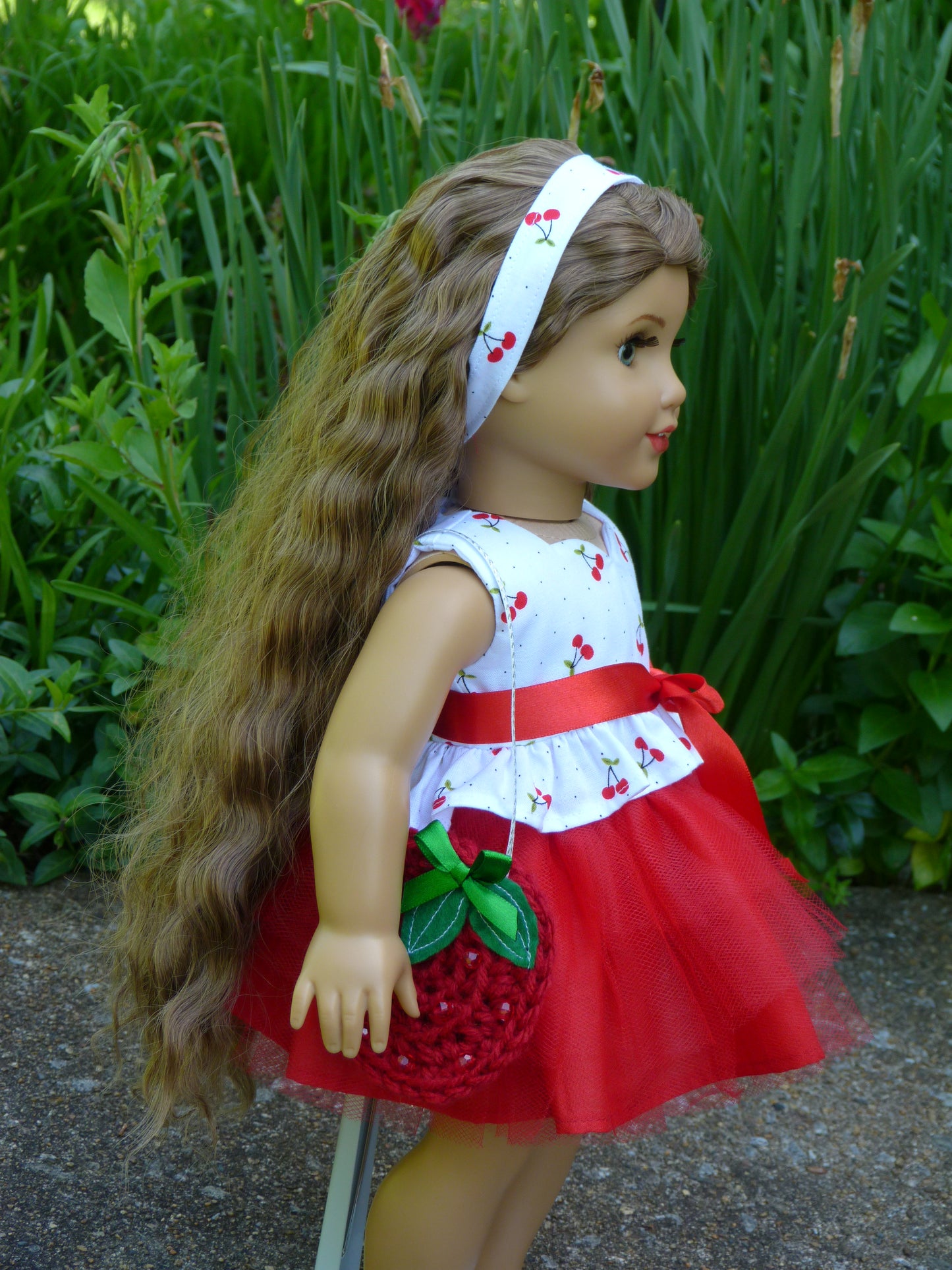 Summer Cherry Outfit for 18 Inch Doll Clothes Handmade to fit American Girl