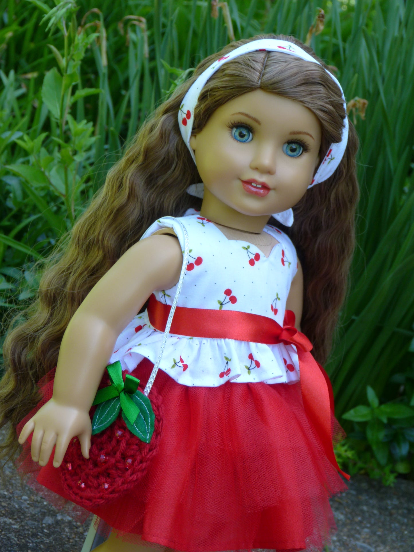 Summer Cherry Outfit for 18 Inch Doll Clothes Handmade to fit American Girl