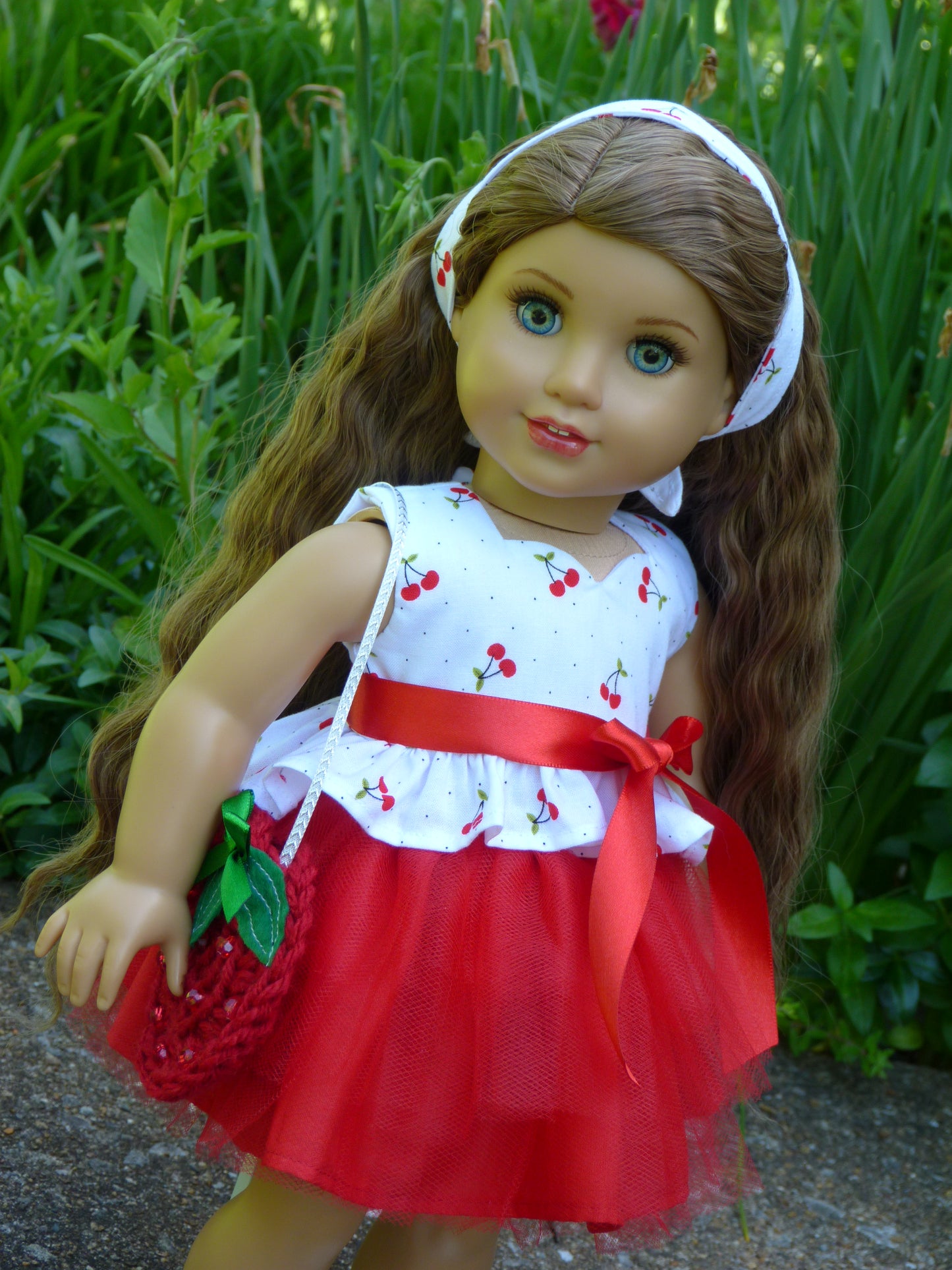 Summer Cherry Outfit for 18 Inch Doll Clothes Handmade to fit American Girl