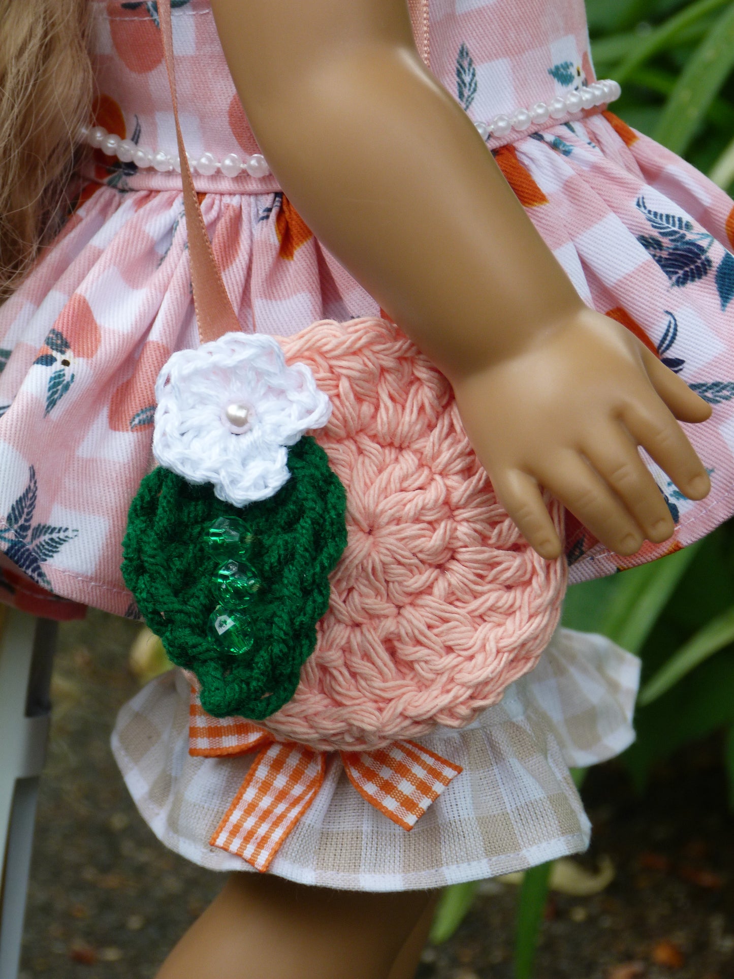 Summer Peach Outfit for 18 Inch Doll Handmade to fit American Girl