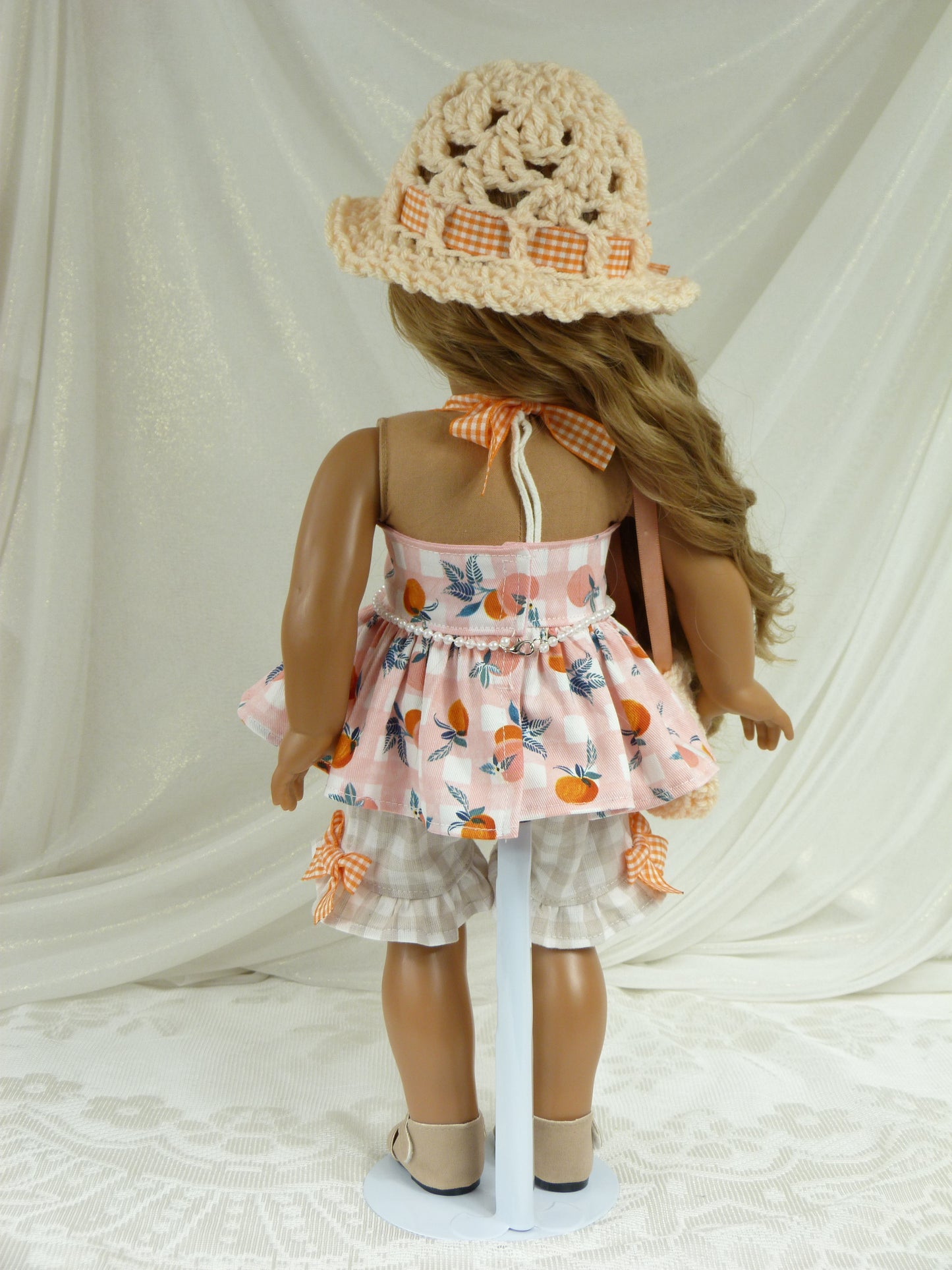 Peachy Summer Outfit for 18 Inch Doll Handmade to fit American Girl