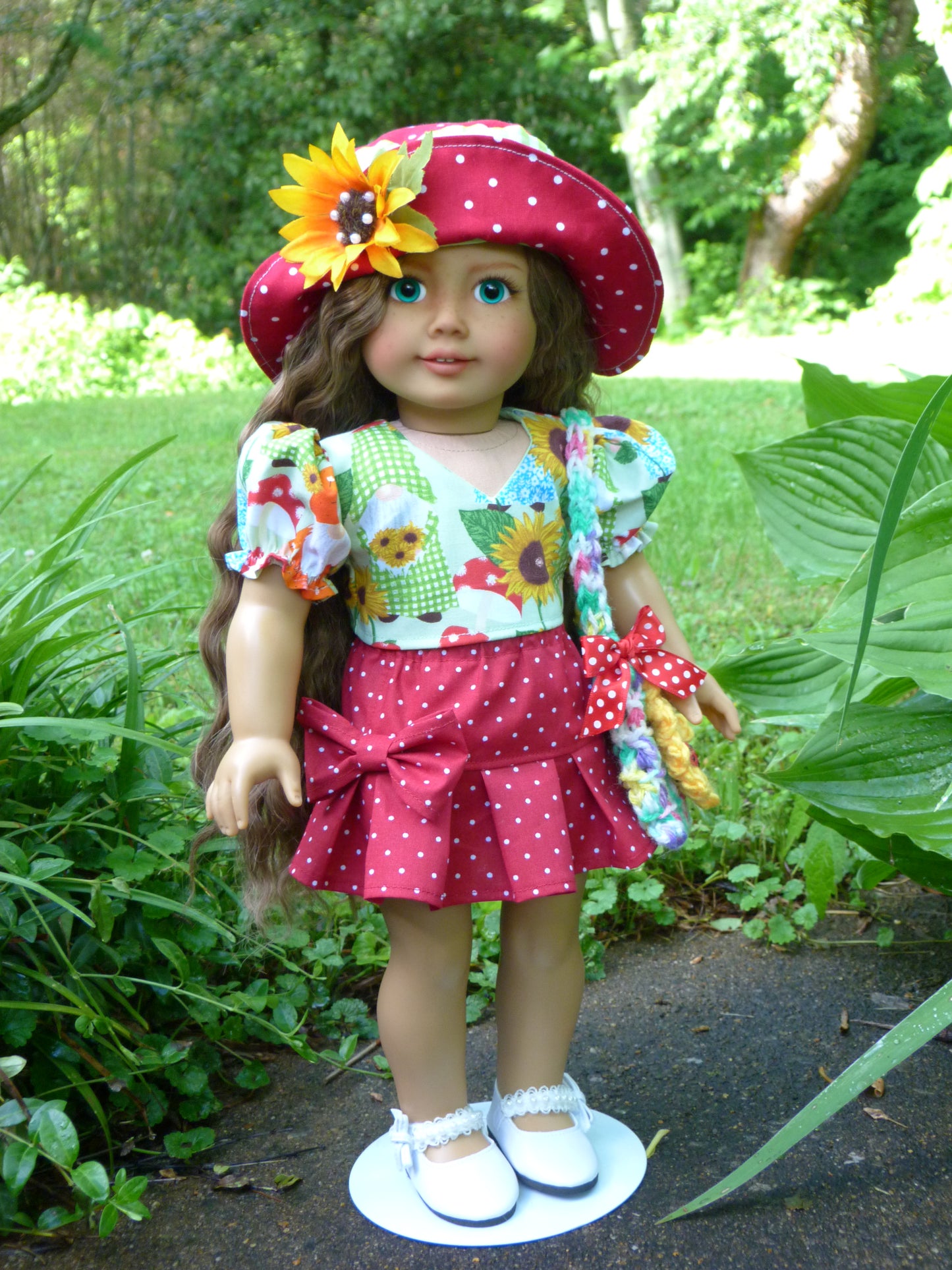 Summer Garden Gnome Outfit for 18 Inch Doll Handmade to fit American Girl