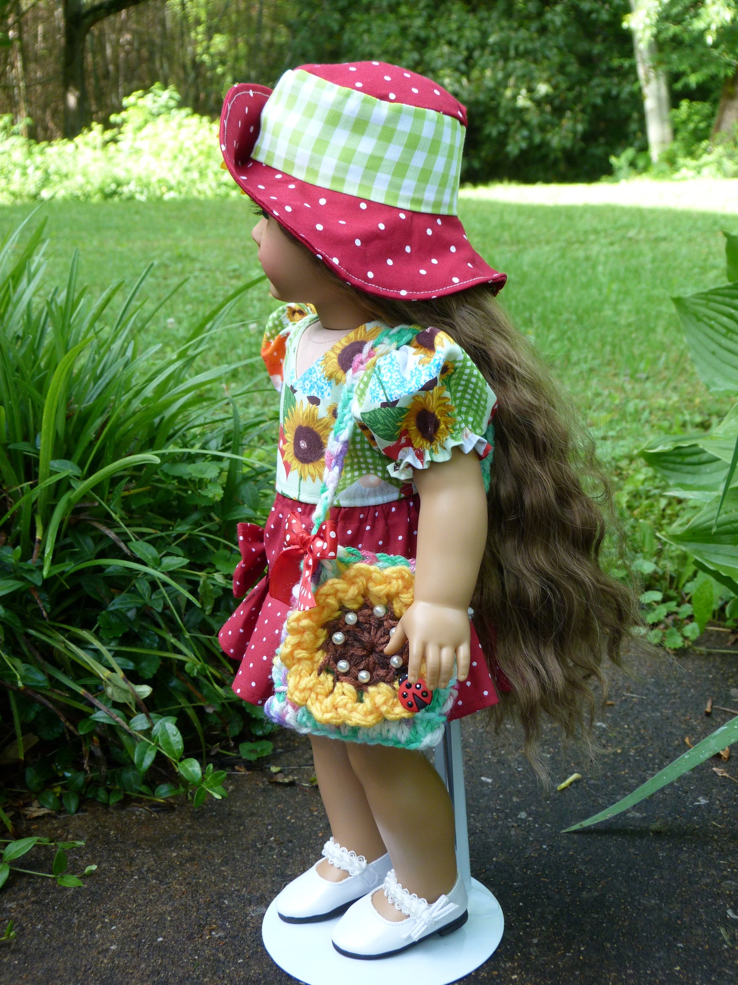 Summer Garden Gnome Outfit for 18 Inch Doll Handmade to fit American Girl