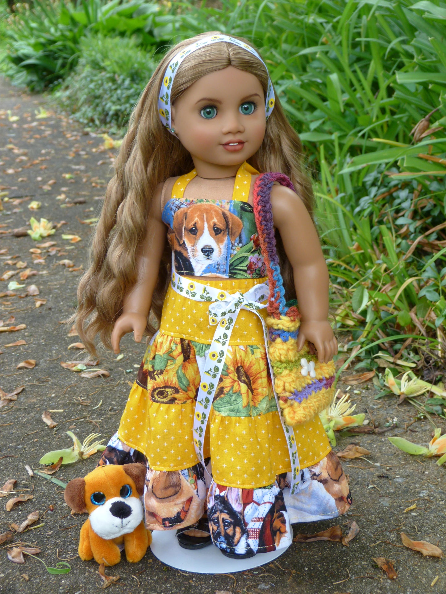 Doggy Days of Summer Outfit for 18 Inch Doll Clothes Handmade to fit American Girl