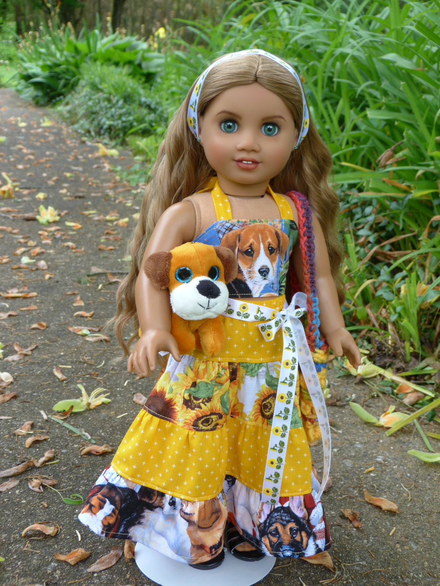 Doggy Days of Summer Outfit for 18 Inch Doll Clothes Handmade to fit American Girl