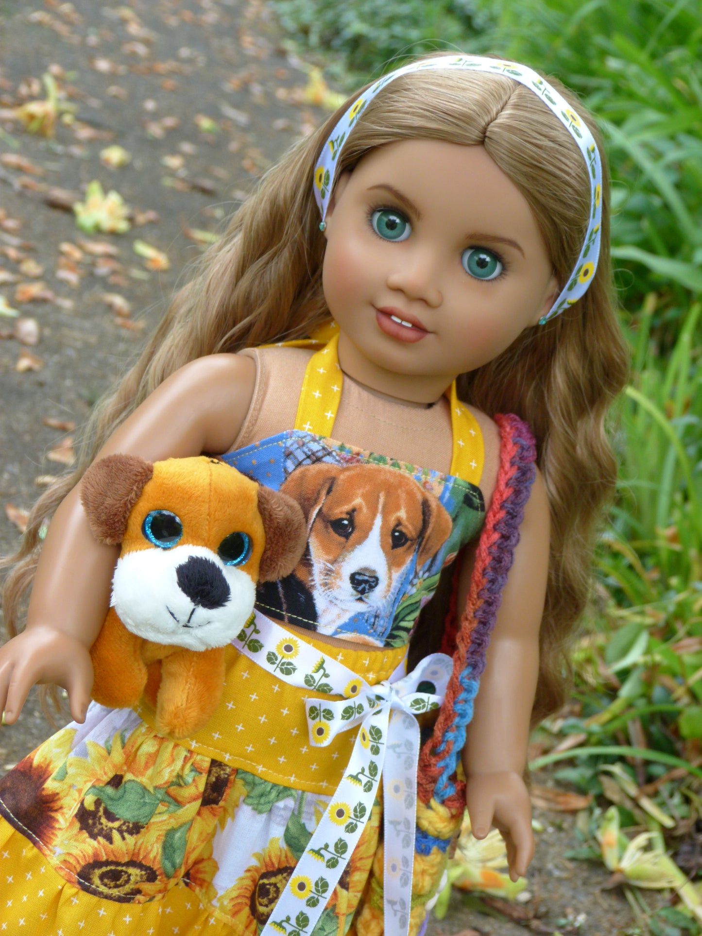 Doggy Days of Summer Outfit for 18 Inch Doll Clothes Handmade to fit American Girl