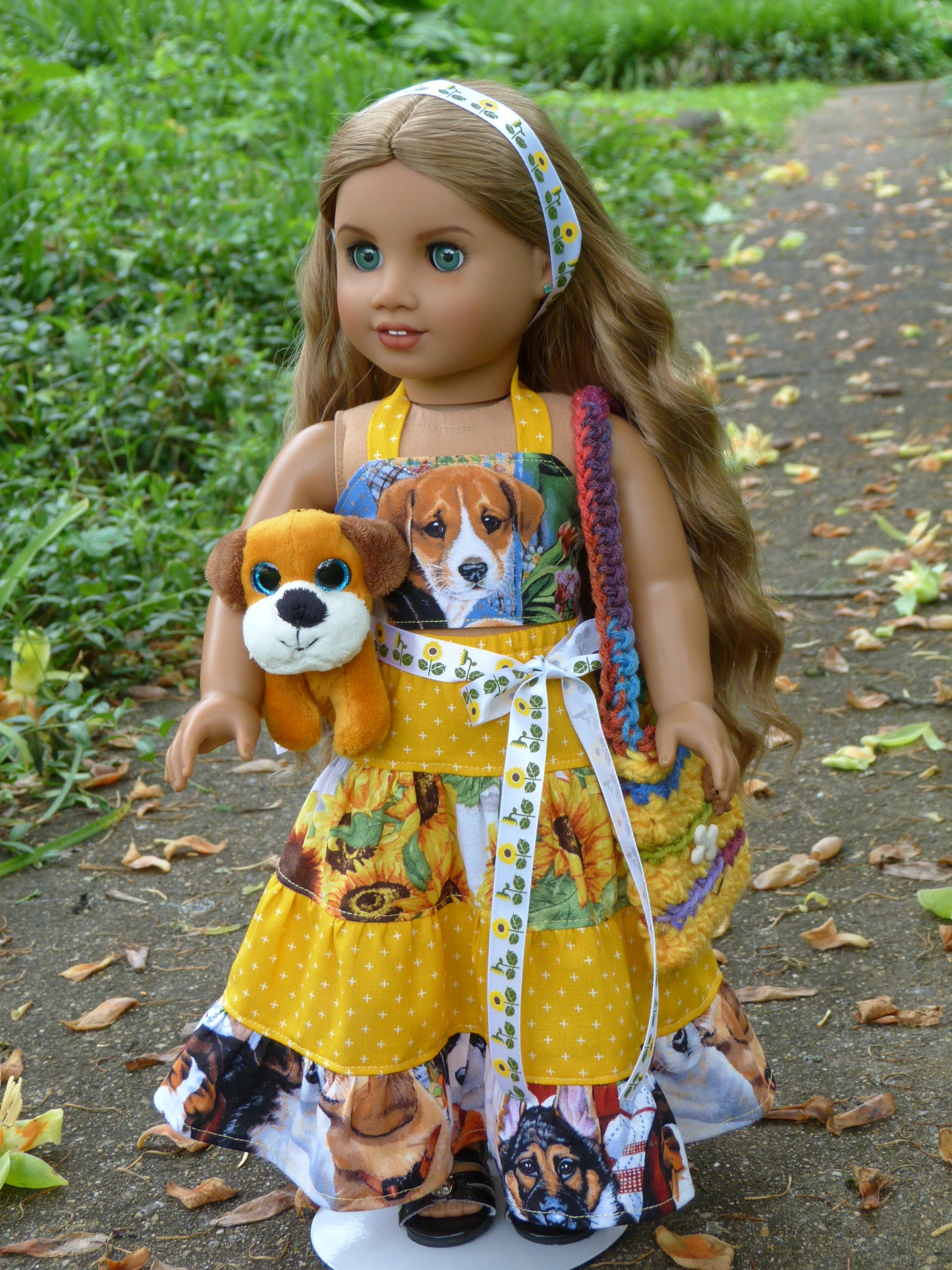 Doggy Days of Summer Outfit for 18 Inch Doll Clothes Handmade to fit American Girl