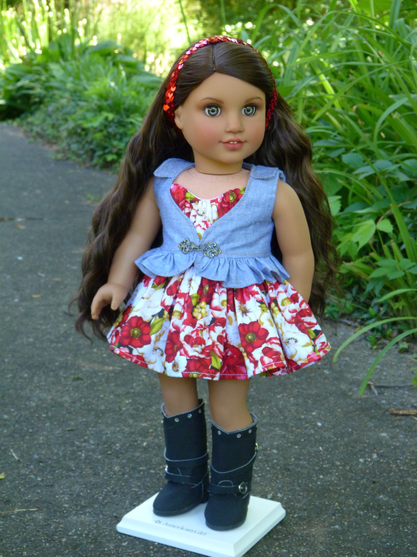 Summer Poppy Ensemble Handmade to fit American Girl 18 Inch Doll