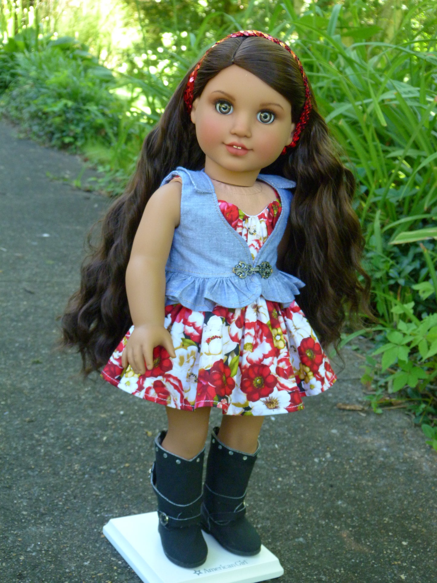 Summer Poppy Ensemble Handmade to fit American Girl 18 Inch Doll