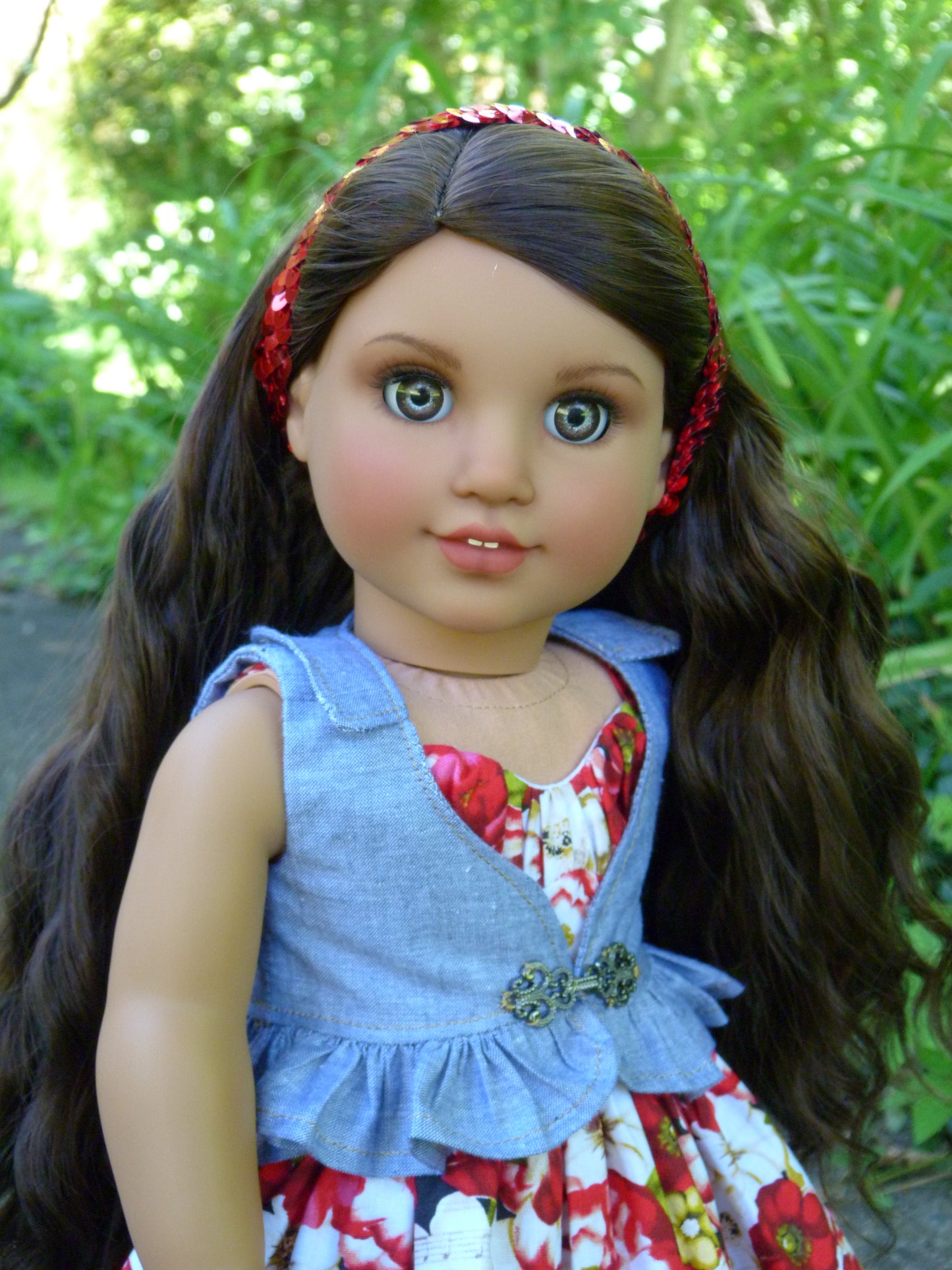 Summer Poppy Ensemble Handmade to fit American Girl 18 Inch Doll