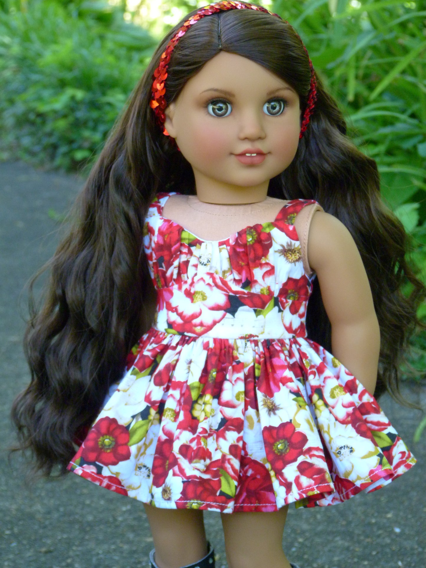 Summer Poppy Ensemble Handmade to fit American Girl 18 Inch Doll