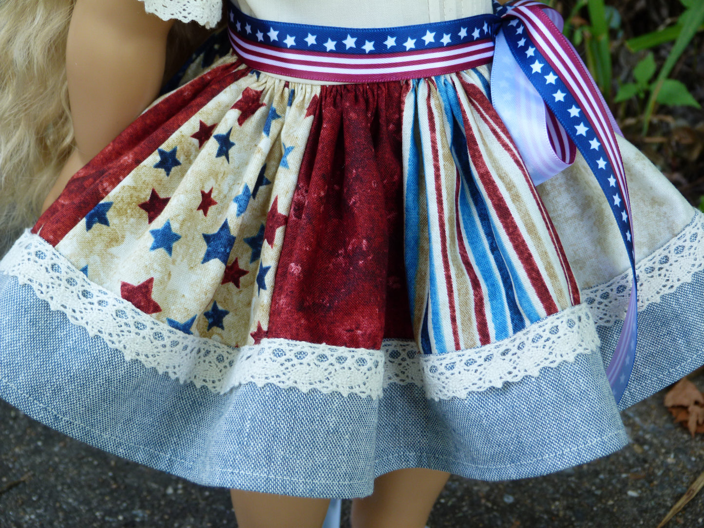 Fourth of July Outfit for 18 Inch Doll Clothes Handmade to fit American Girl