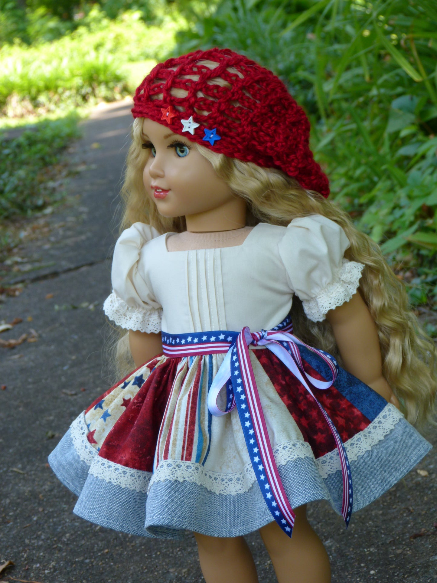 Fourth of July Outfit for 18 Inch Doll Clothes Handmade to fit American Girl