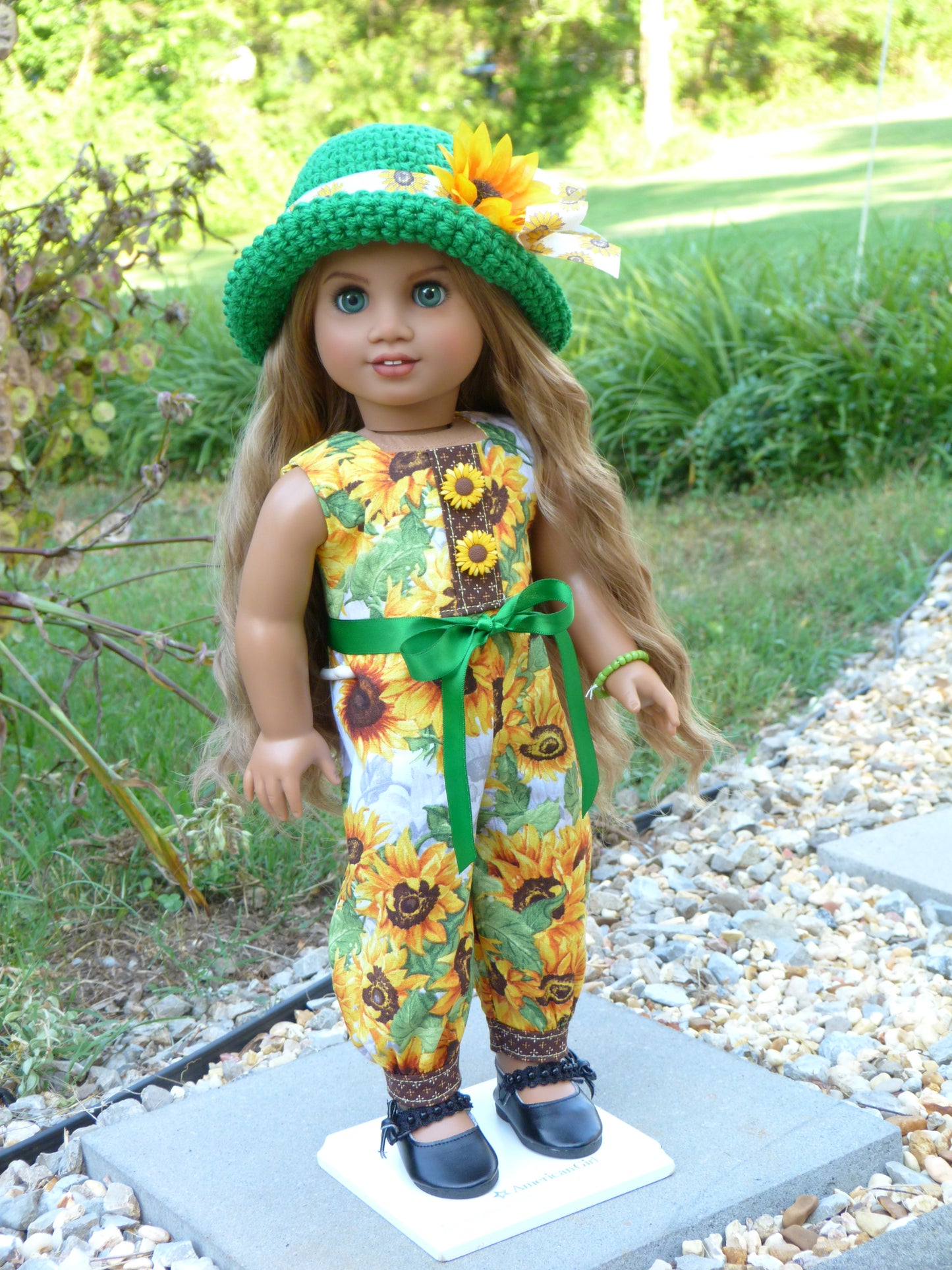 Sunflower Outfit Handmade to fit 18 Inch American Girl Doll