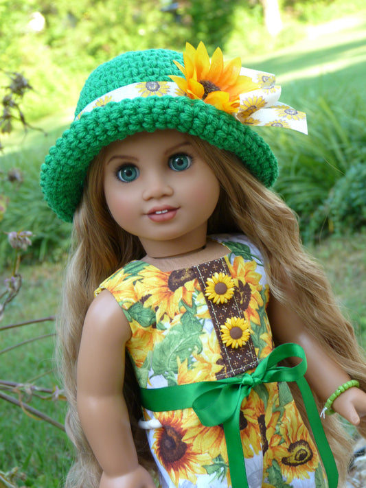 Sunflower Outfit Handmade to fit 18 Inch American Girl Doll