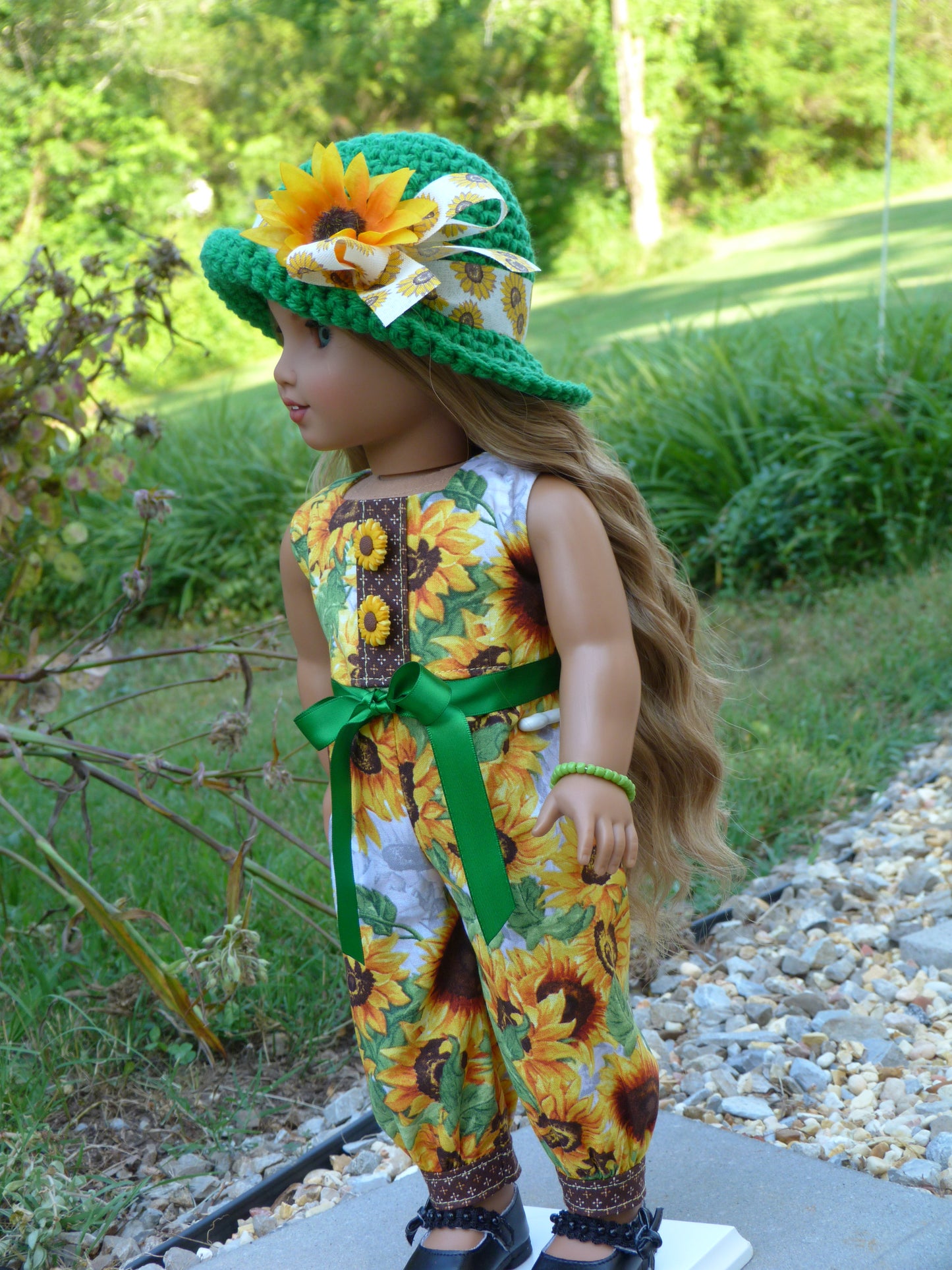 Sunflower Outfit Handmade to fit 18 Inch American Girl Doll